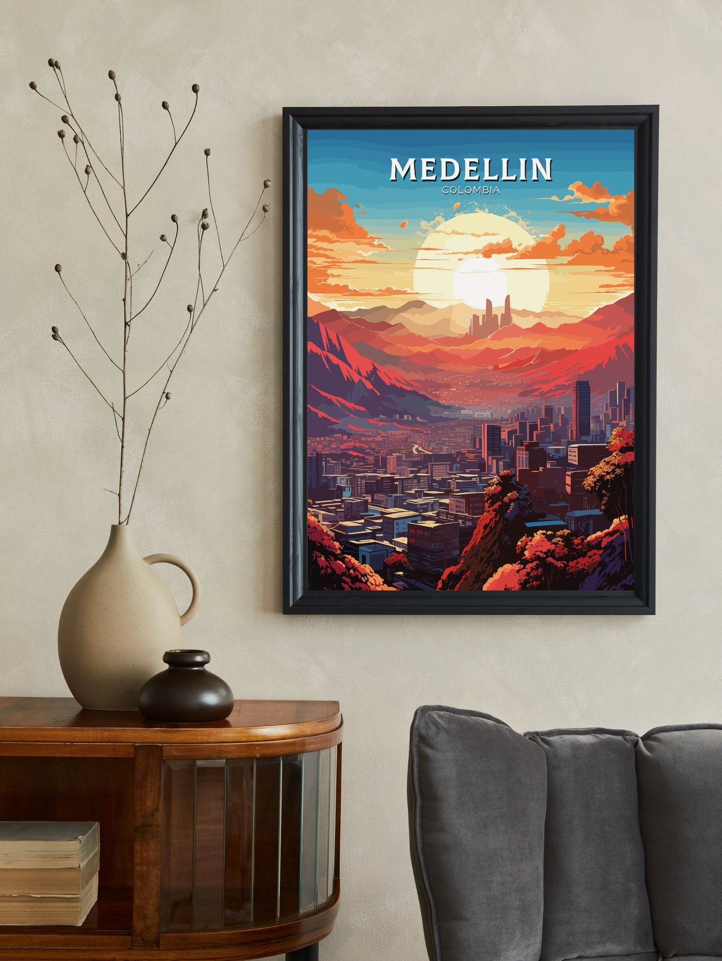 Medellin Travel Poster | Medellin Wall Art | Medellin Print | Medellin Colombia | Housewarming Gift | Colombia Poster | ID 771