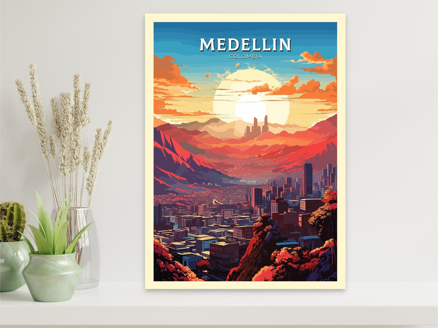 Medellin Travel Poster | Medellin Wall Art | Medellin Print | Medellin Colombia | Housewarming Gift | Colombia Poster