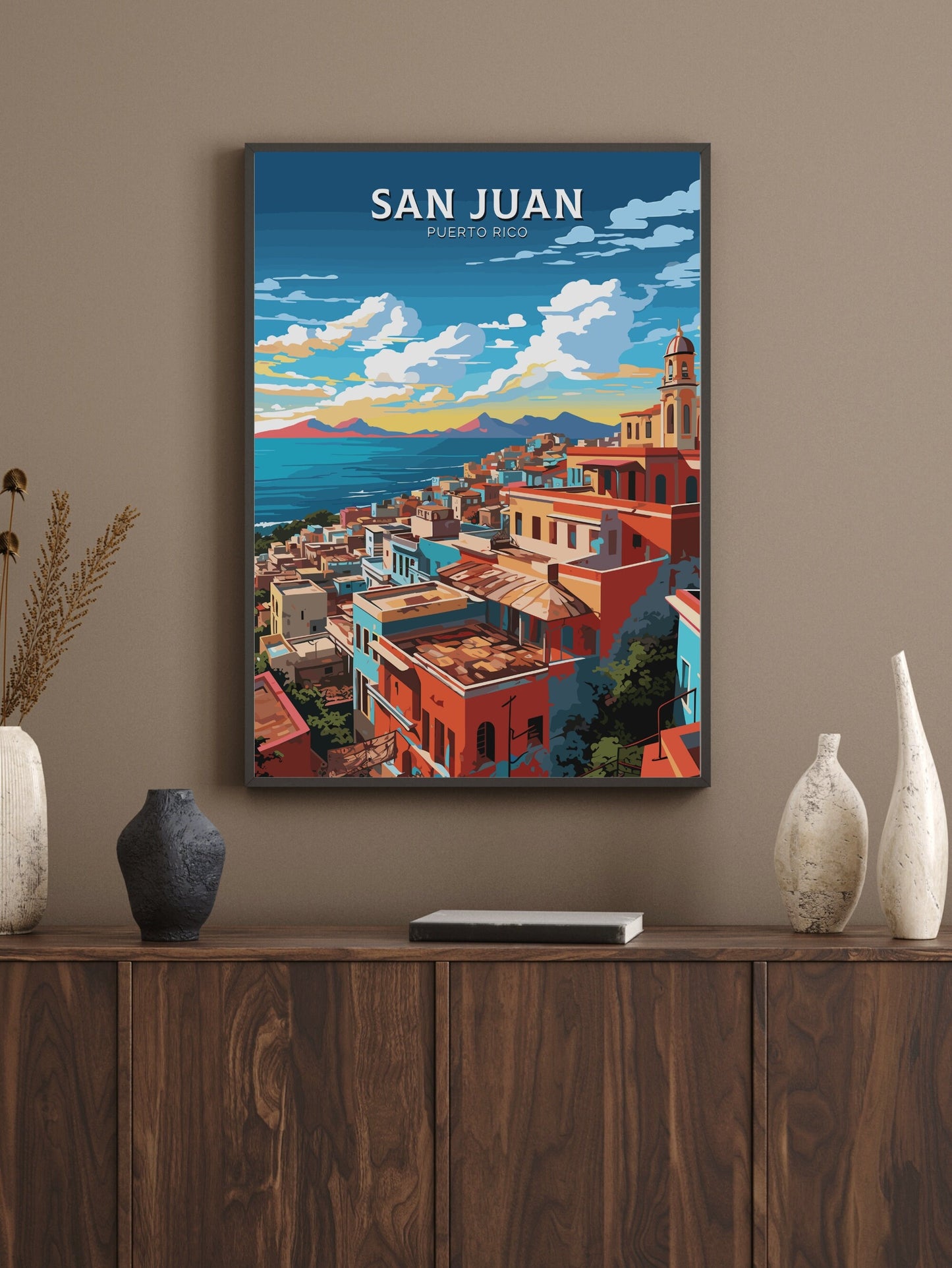 San Juan Travel Poster | San Juan Wall Art | San Juan Print | San Juan Puerto Rico | Housewarming Gift | Puerto Rico Poster | ID 773