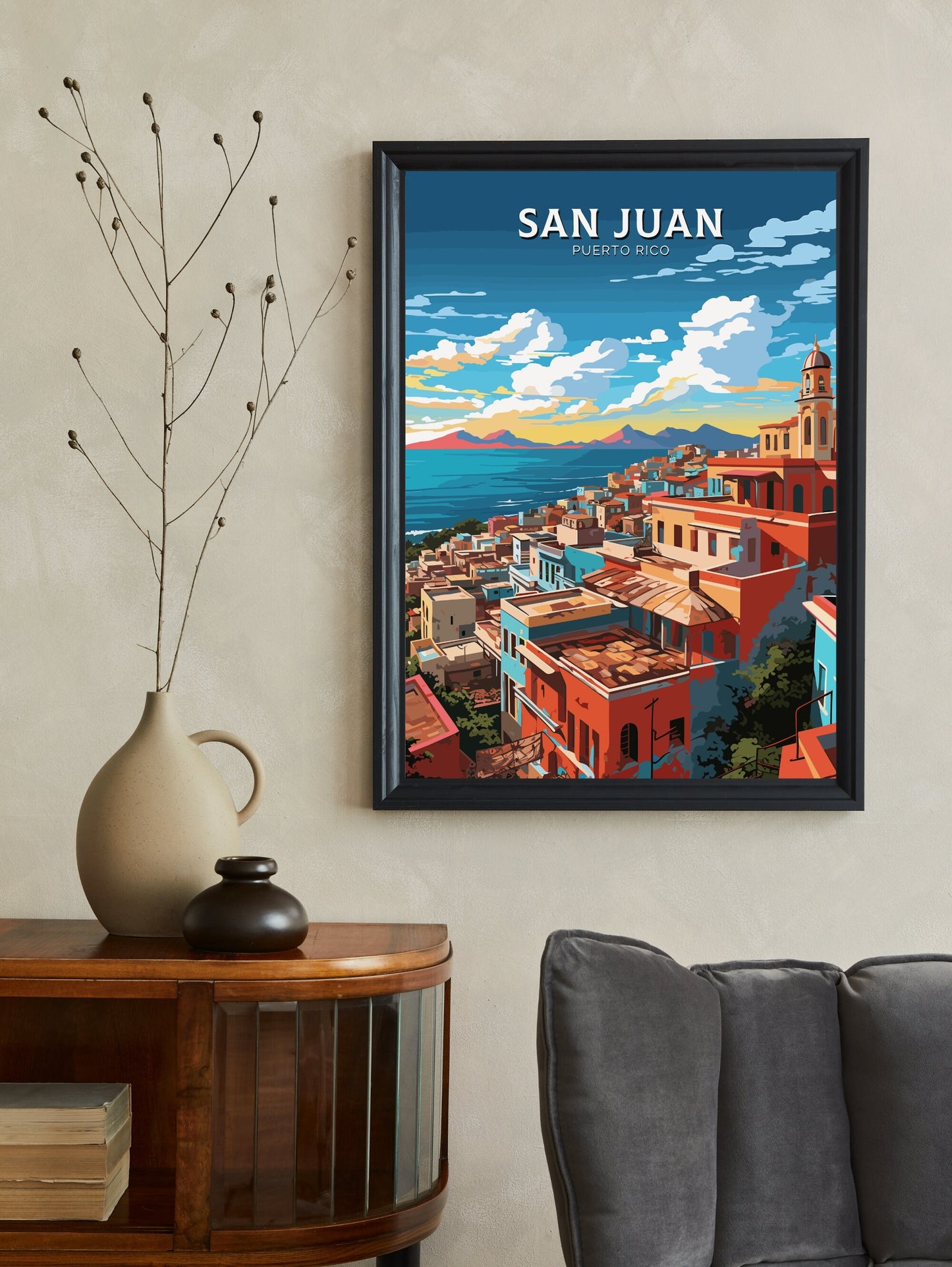 San Juan Travel Poster | San Juan Wall Art | San Juan Print | San Juan Puerto Rico | Housewarming Gift | Puerto Rico Poster | ID 773