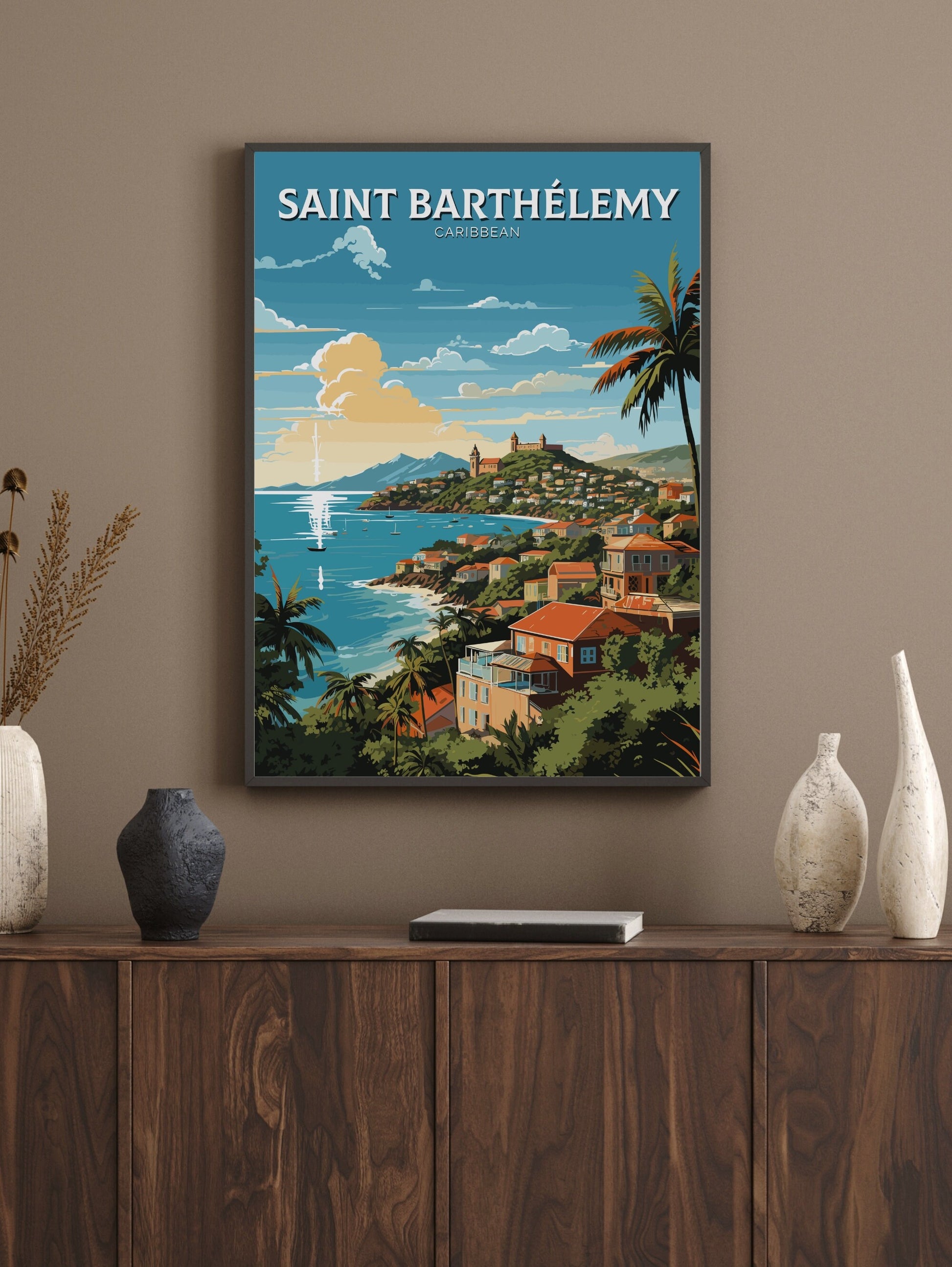 Saint Barthélemy Print | Saint Barthélemy Poster | Illustration | Saint Barthélemy art | Caribbean Wall Art | Caribbean Print | ID 774