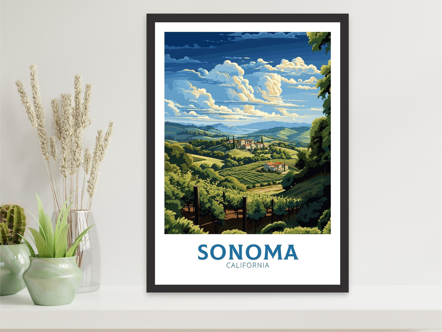 Sonoma Travel Print | Sonoma Poster | Sonoma Travel Poster | California Poster | Sonoma California Poster | USA Poster | ID 775