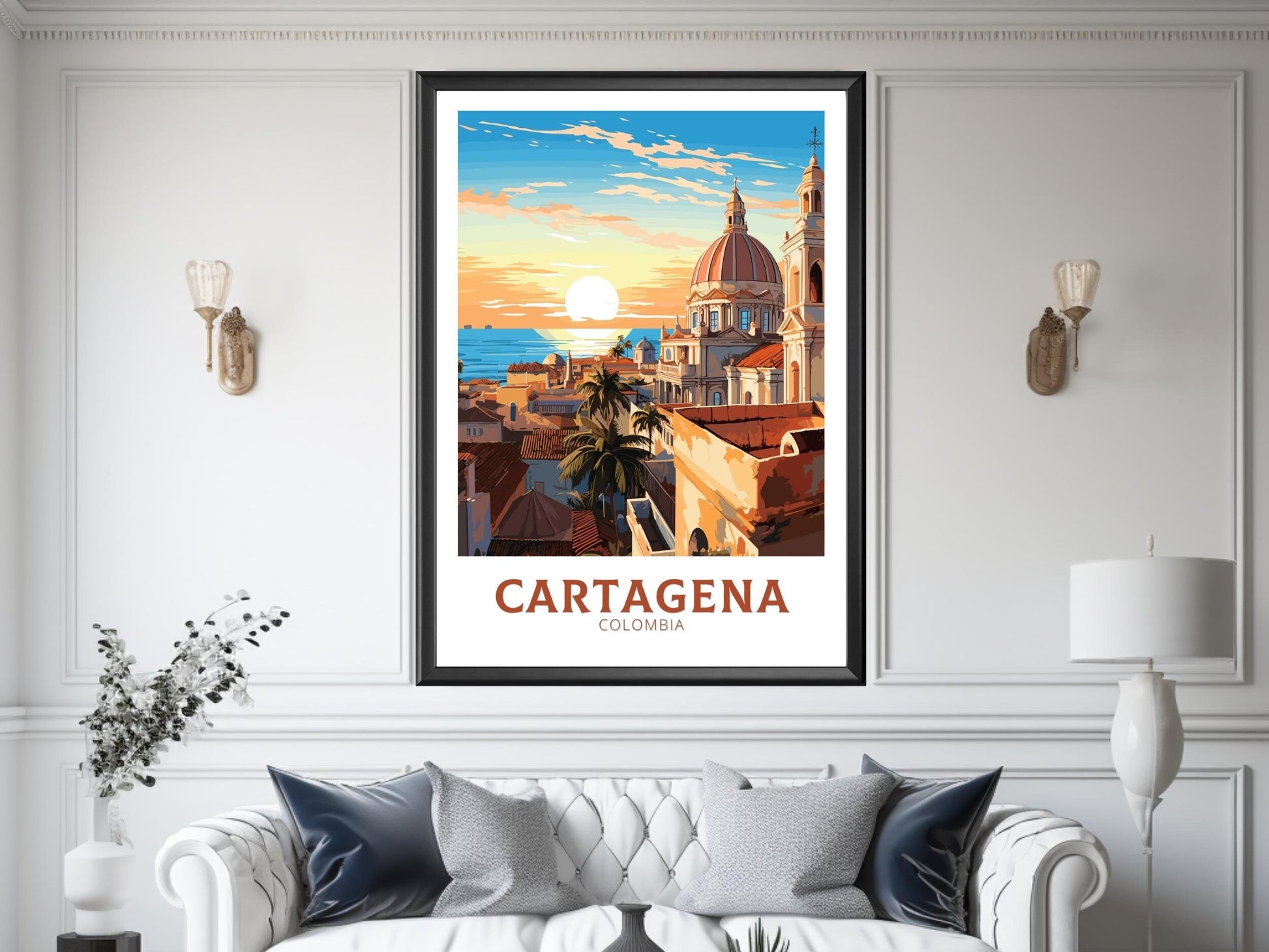 Cartagena Travel Print | Housewarming Gift | Cartagena Travel Poster | Cartagena Wall Art | Cartagena Poster | South America poster | ID 779