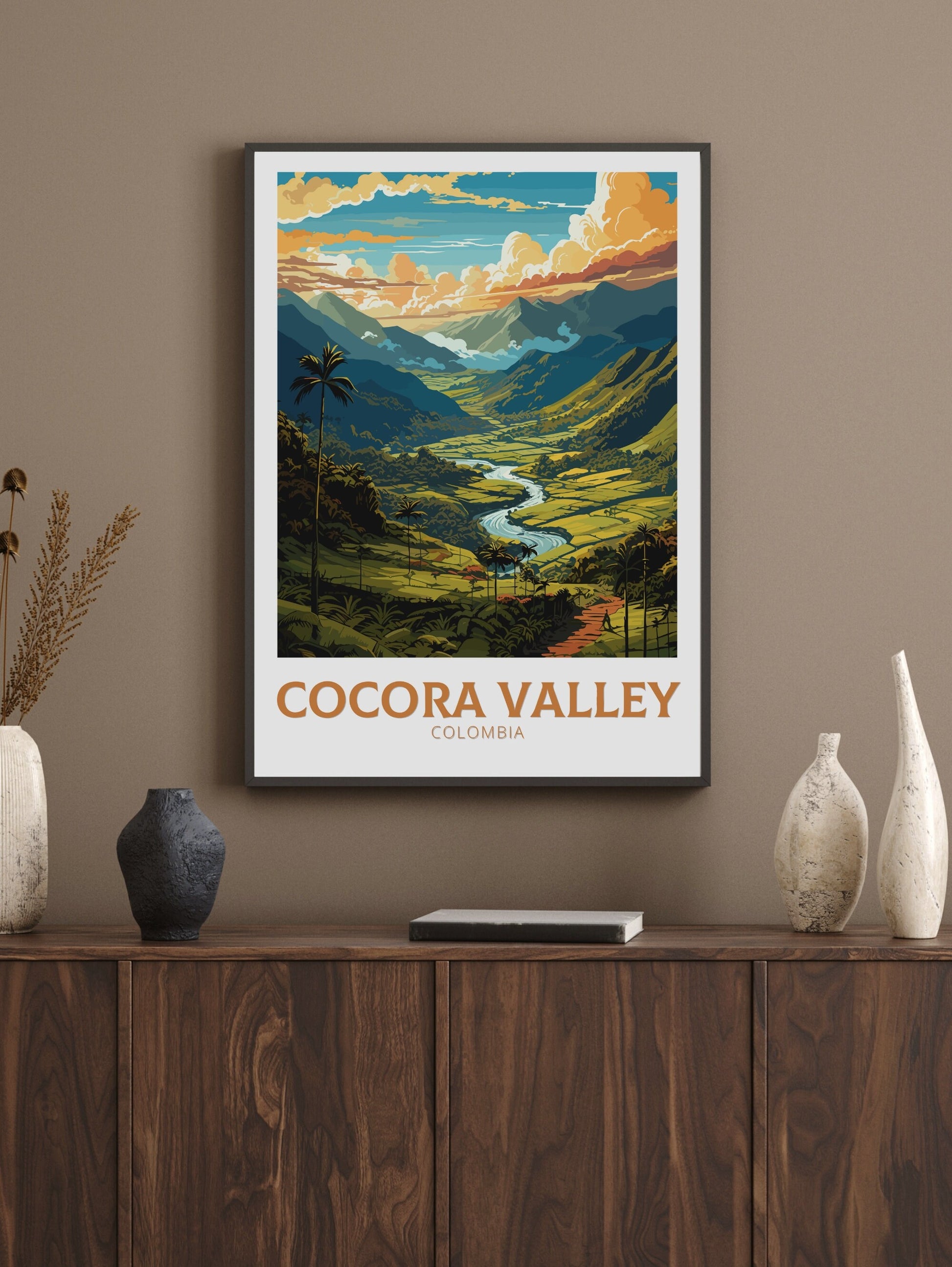 Cocora Valley Travel Print | Housewarming Gift | Colombia Poster | Cocora Valley Travel Poster | Cocora Valley Wall Art | ID 780