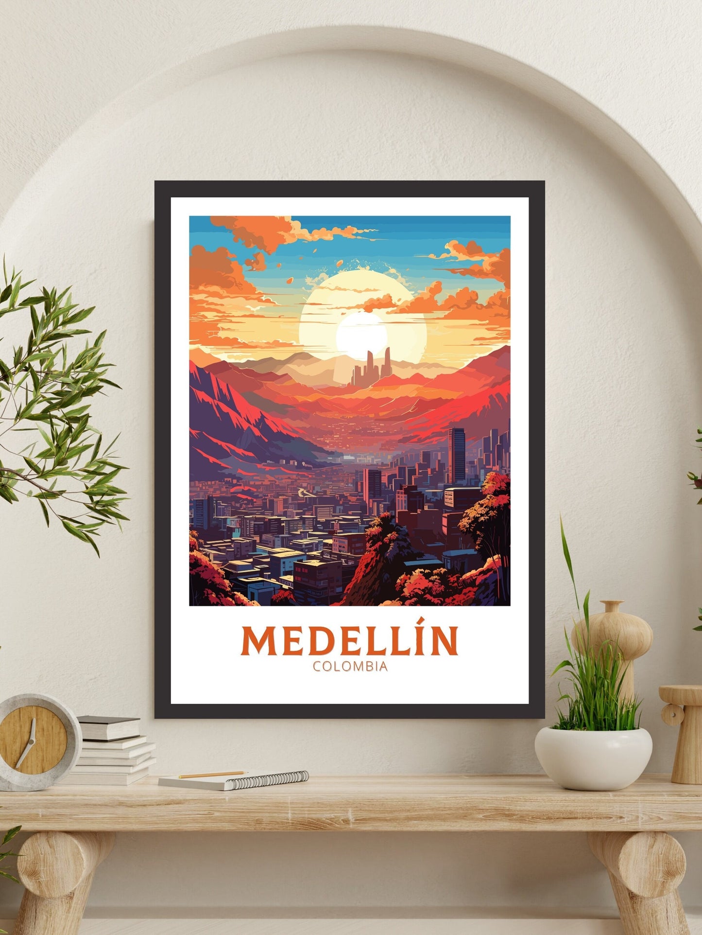 Medellin Travel Poster | Medellin Wall Art | Medellin Print | Medellin Colombia | Housewarming Gift | Colombia Poster