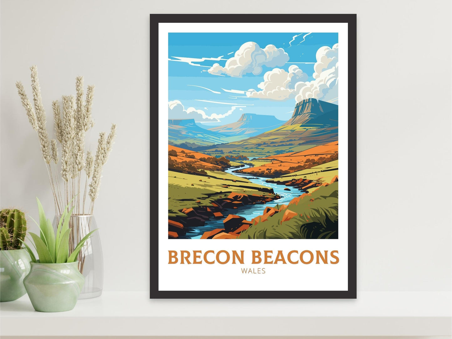 Brecon Beacons Print | Brecon Beacons Poster | Wales Travel Print | Wales Illustration | Brecon Beacons Wall Art | Wales Poster | ID 785