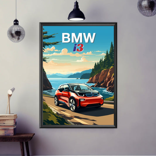 BMW i3 Poster, BMW i3 Print, 2010s Car, Electric Vehicle Print, Car Print, Car Poster, Car Art, Electric Car Print, Modern Classic Car Print