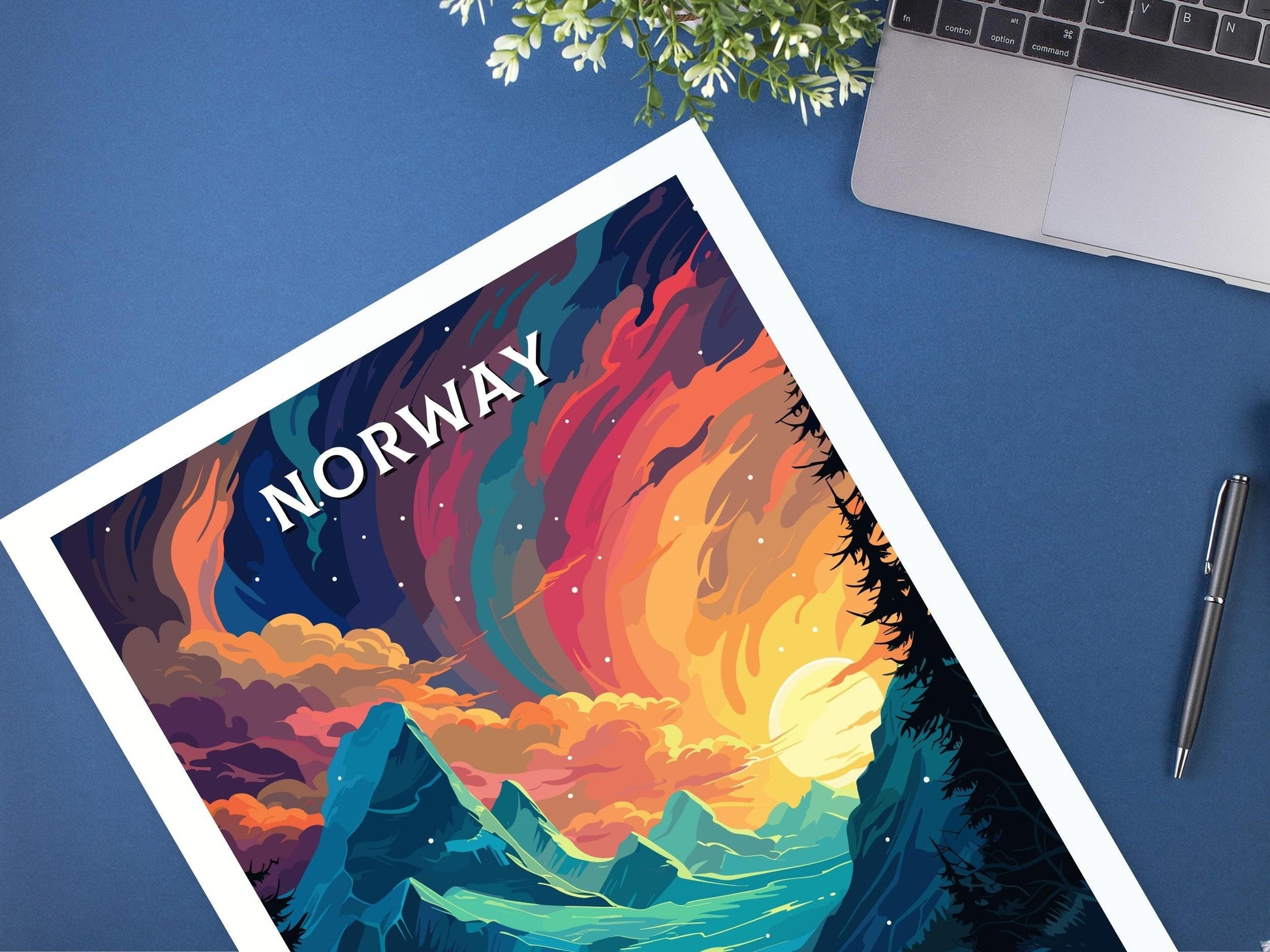 Norway Poster | Norway Travel Print| Norway Wall Art | Norway Print | Norway Travel Poster | Norway Fjords | Northern Lights Poster ID 560