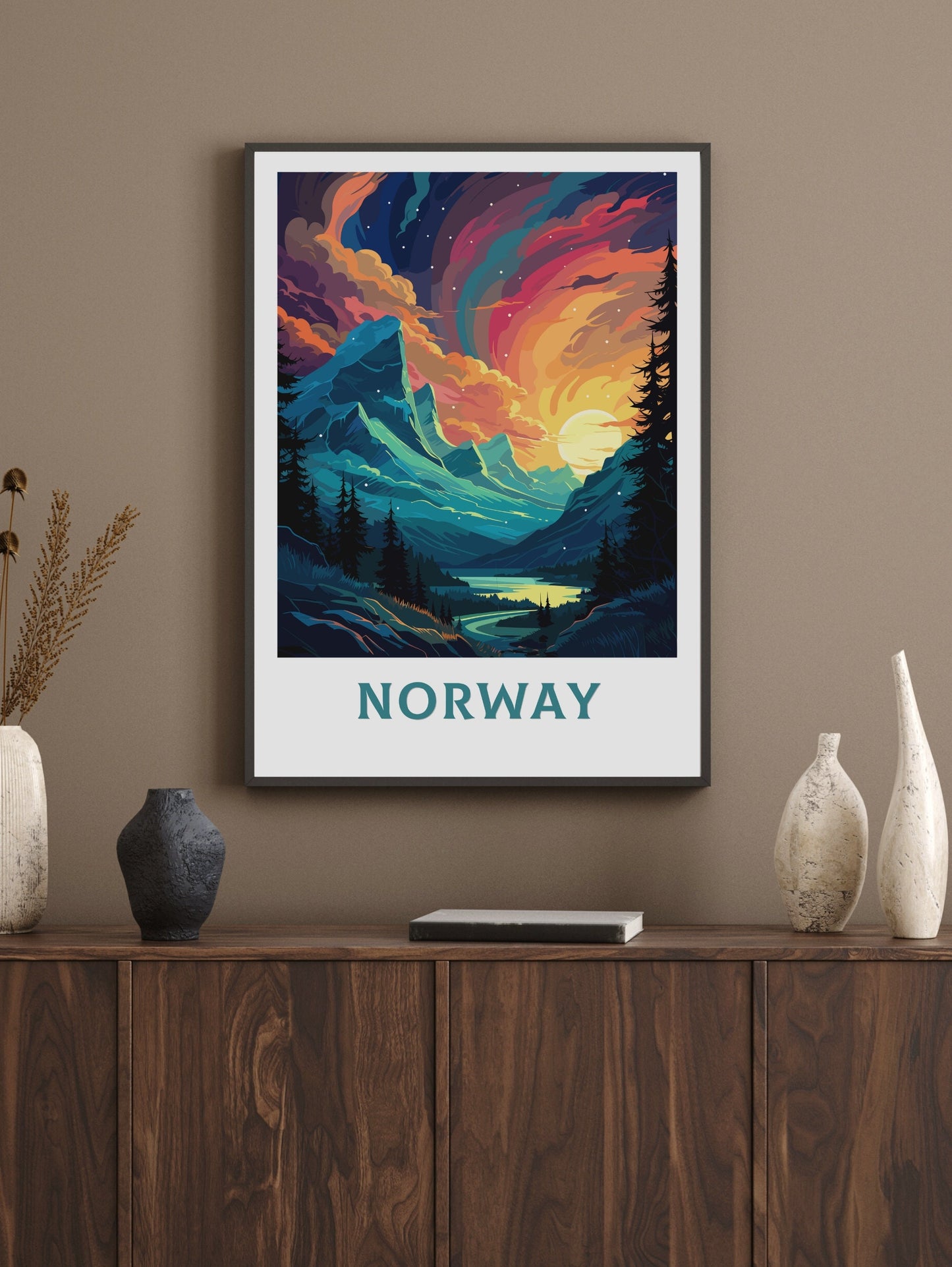 Norway Travel Print | Norway Poster | Norway Wall Art | Norway Print | Norway Travel Poster | Norway Fjords | Northern Lights Poster ID 561