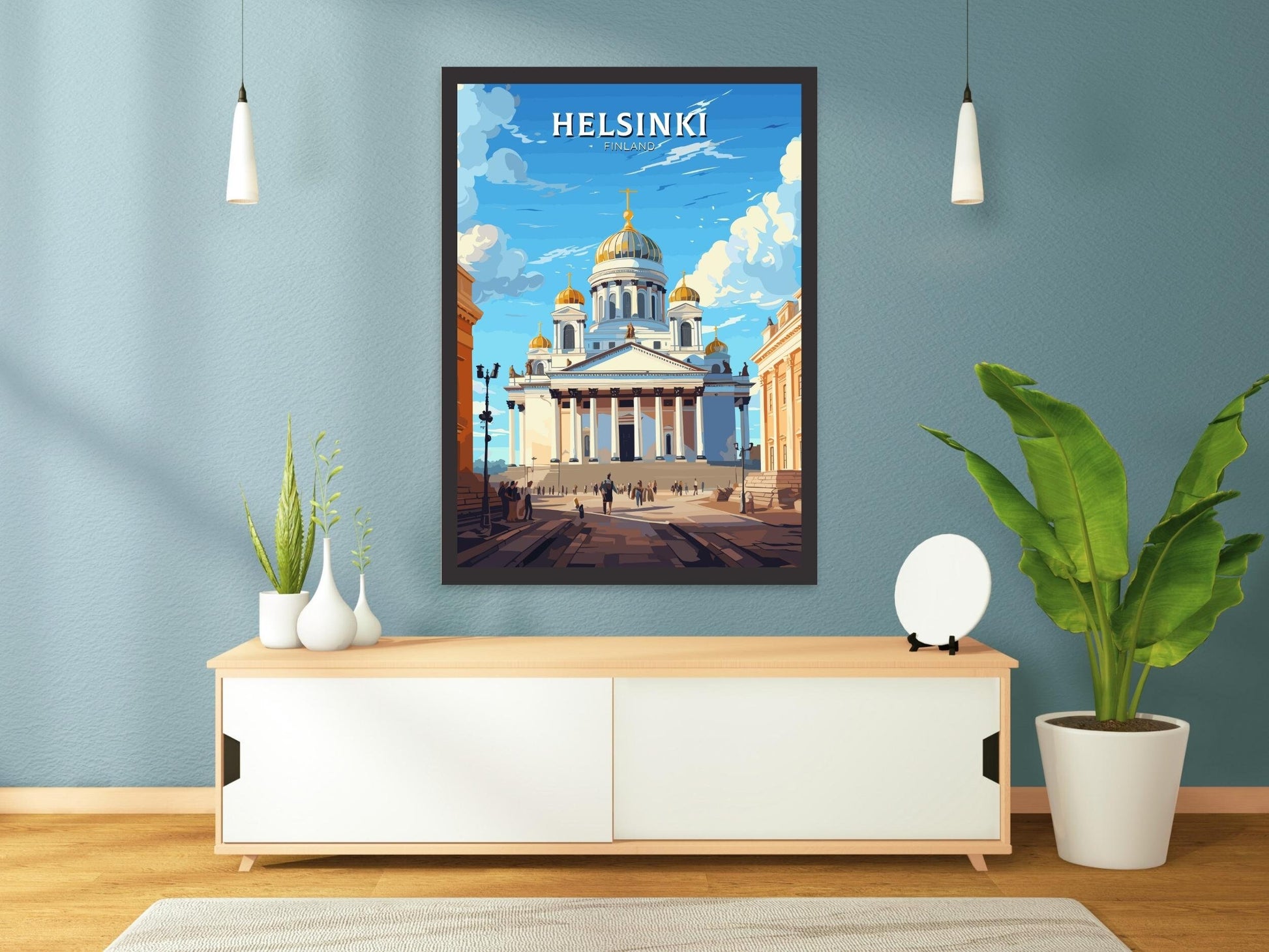 Helsinki Poster | Helsinki Print | Helsinki Art | Helsinki Travel Poster | Helsinki Illustration | Finland Print | Helsinki Cathedral ID 562