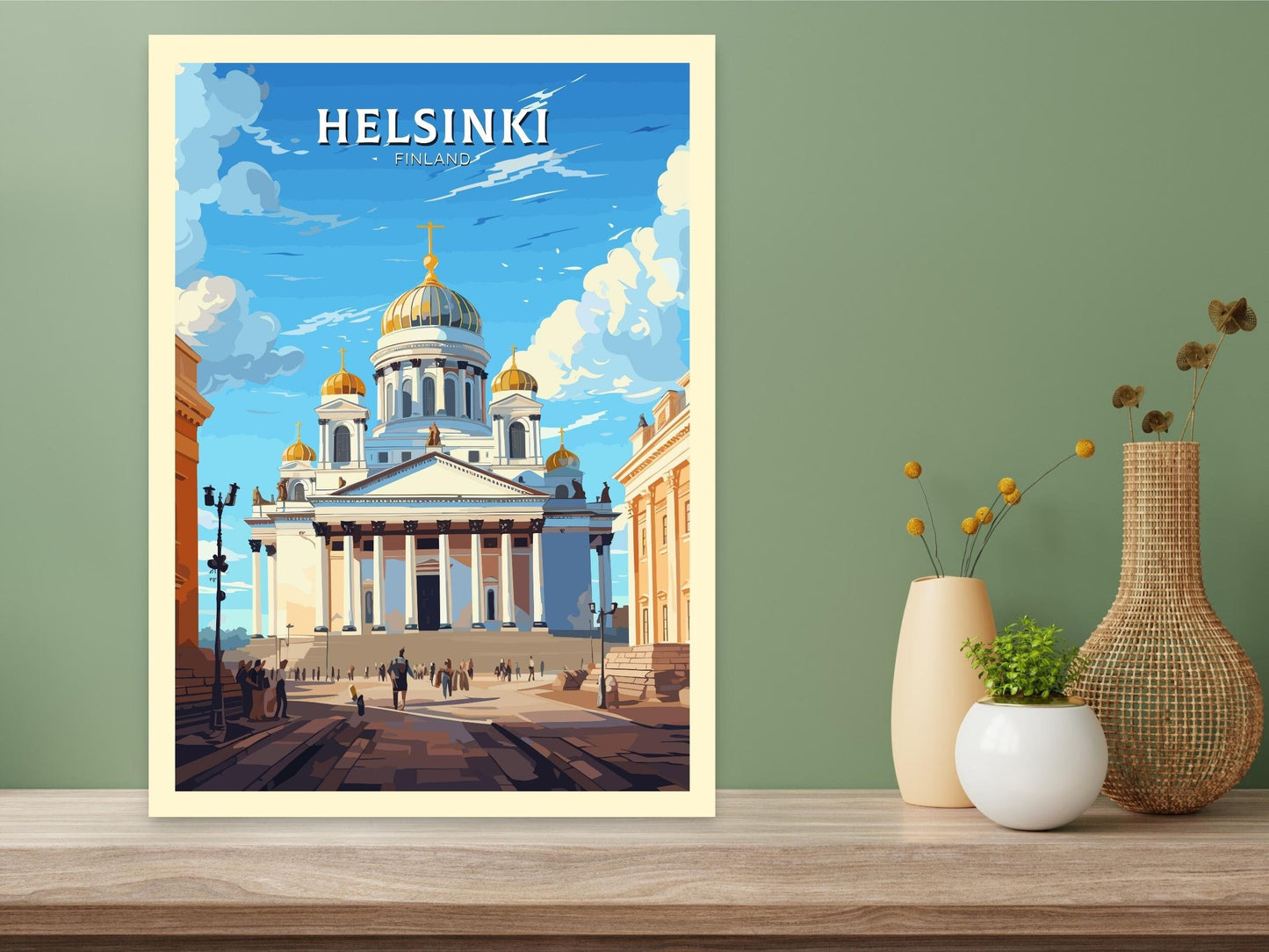 Helsinki Poster | Helsinki Print | Helsinki Art | Helsinki Travel Poster | Helsinki Illustration | Finland Print | Helsinki Cathedral ID 562