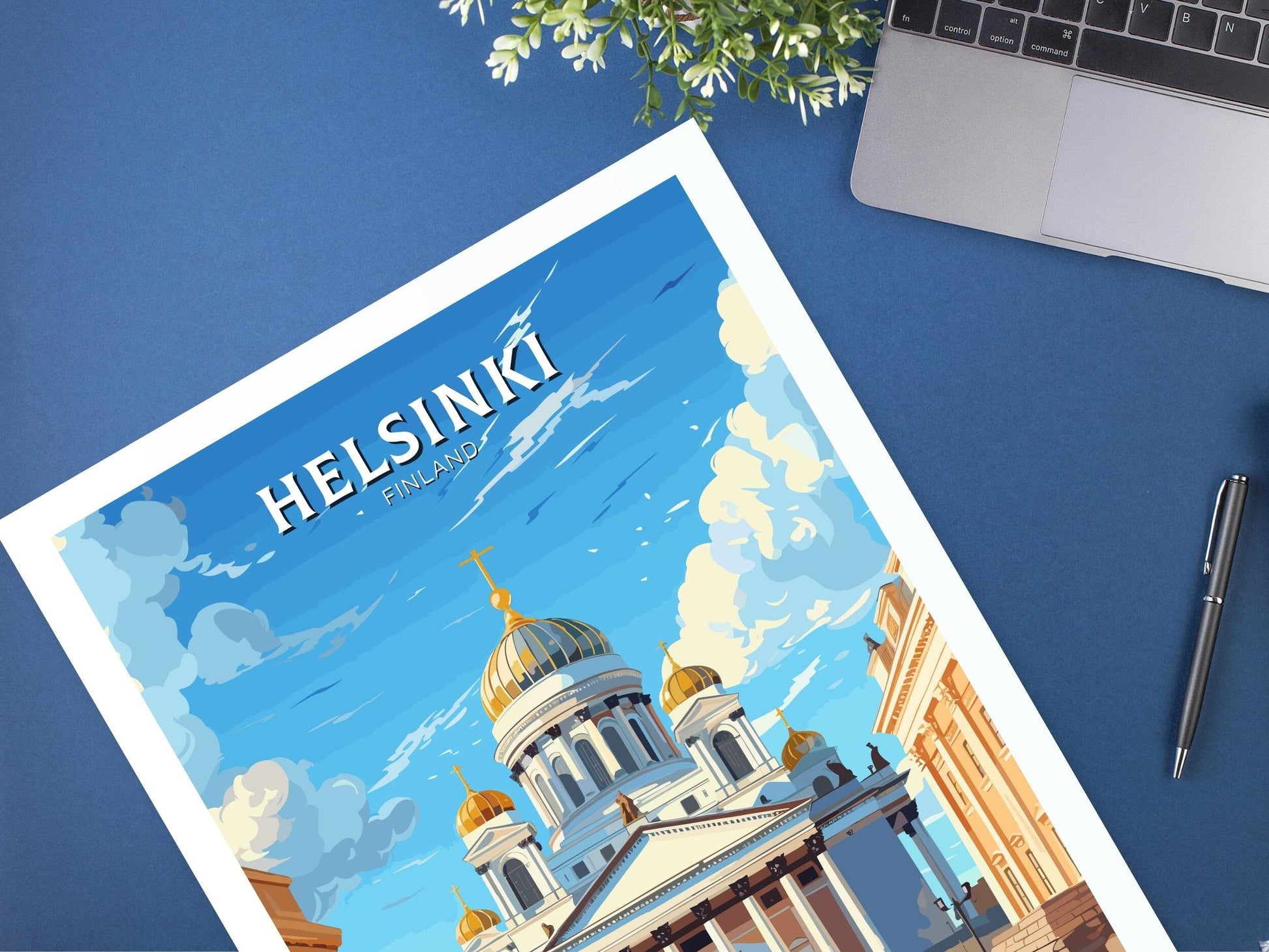 Helsinki Poster | Helsinki Print | Helsinki Art | Helsinki Travel Poster | Helsinki Illustration | Finland Print | Helsinki Cathedral ID 562