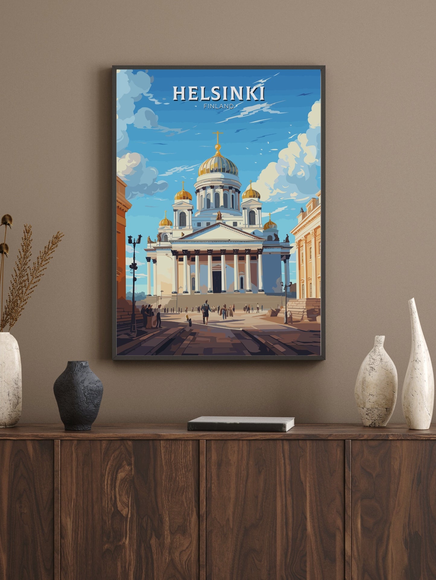 Helsinki Poster | Helsinki Print | Helsinki Art | Helsinki Travel Poster | Helsinki Illustration | Finland Print | Helsinki Cathedral ID 562