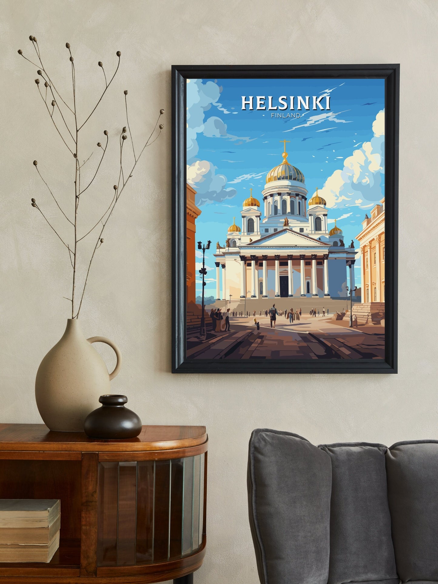 Helsinki Poster | Helsinki Print | Helsinki Art | Helsinki Travel Poster | Helsinki Illustration | Finland Print | Helsinki Cathedral ID 562