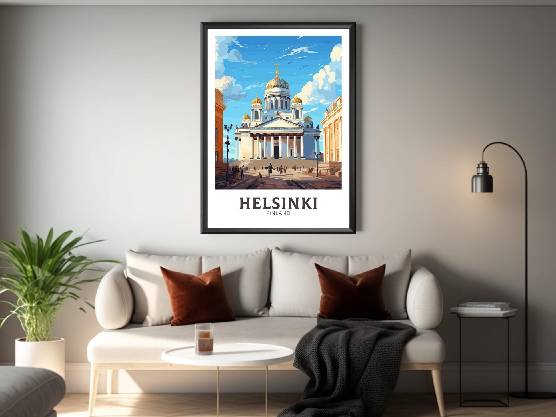 Helsinki Print | Helsinki Poster | Helsinki Art | Helsinki Travel Poster | Helsinki Illustration | Finland Print | Helsinki Cathedral ID 563