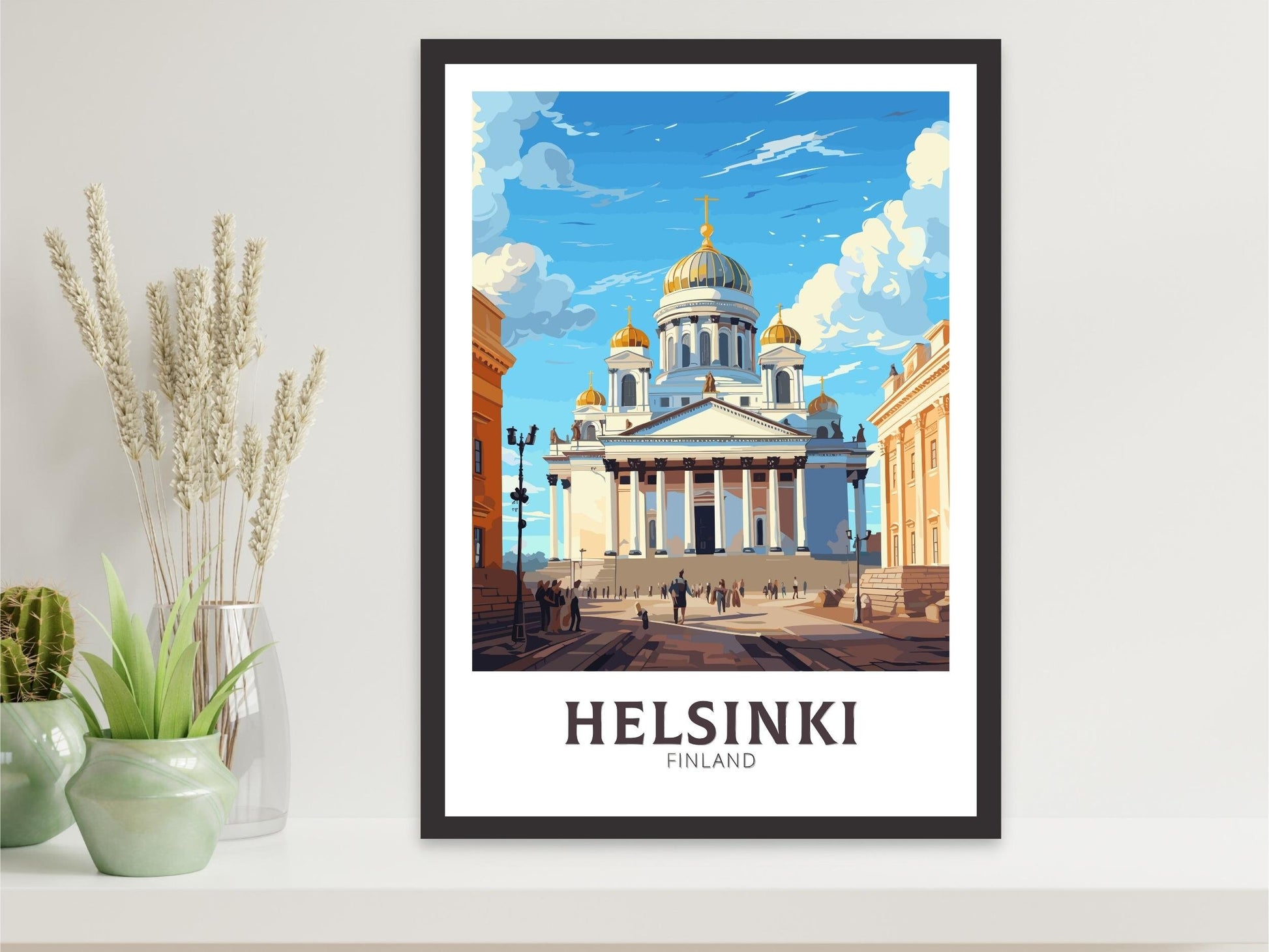 Helsinki Print | Helsinki Poster | Helsinki Art | Helsinki Travel Poster | Helsinki Illustration | Finland Print | Helsinki Cathedral ID 563