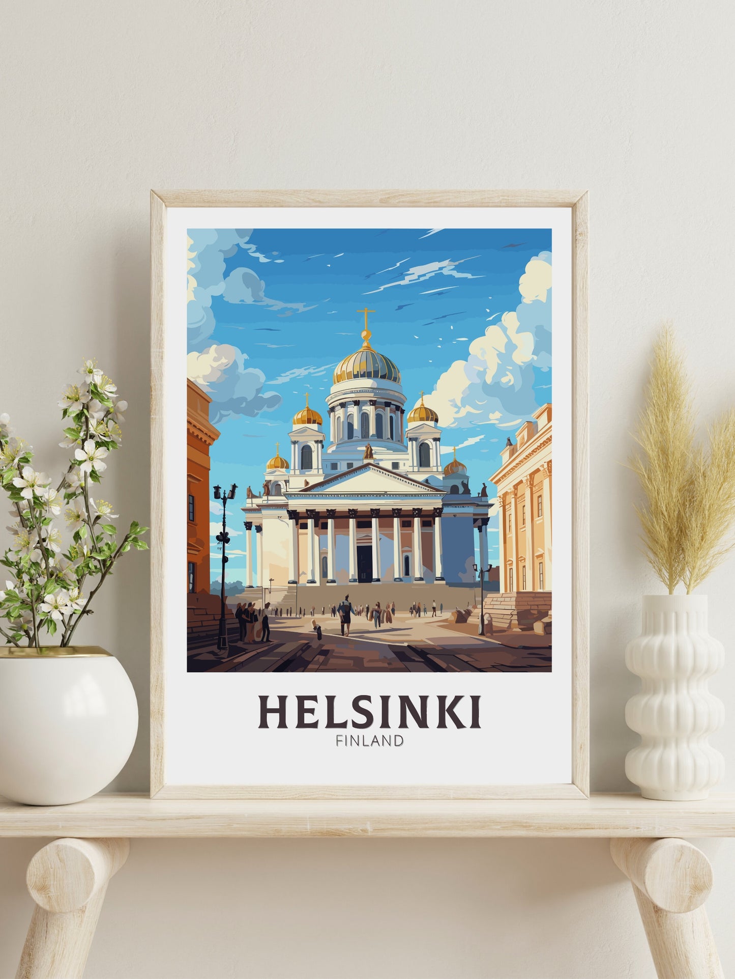 Helsinki Print | Helsinki Poster | Helsinki Art | Helsinki Travel Poster | Helsinki Illustration | Finland Print | Helsinki Cathedral ID 563