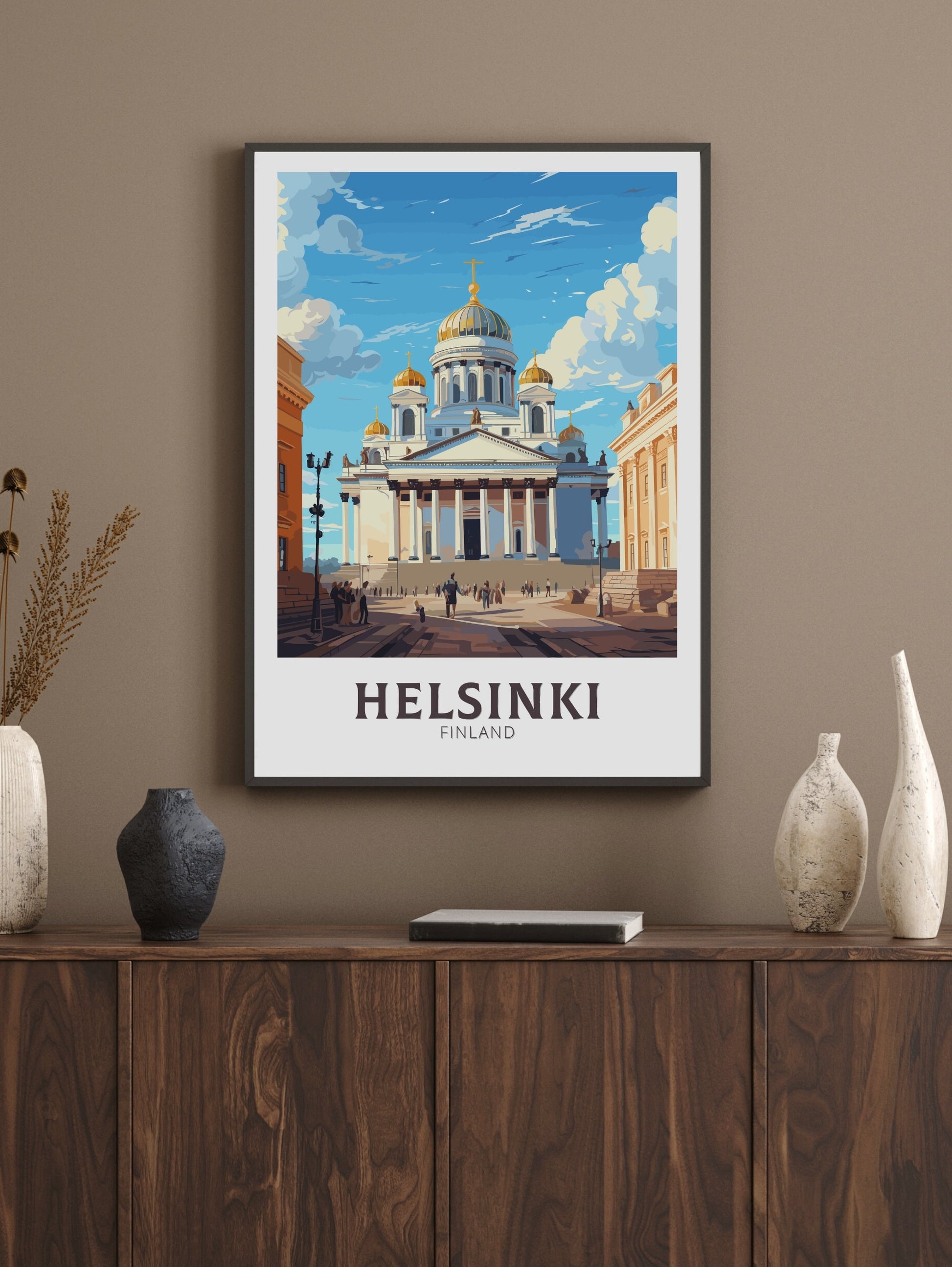 Helsinki Print | Helsinki Poster | Helsinki Art | Helsinki Travel Poster | Helsinki Illustration | Finland Print | Helsinki Cathedral ID 563