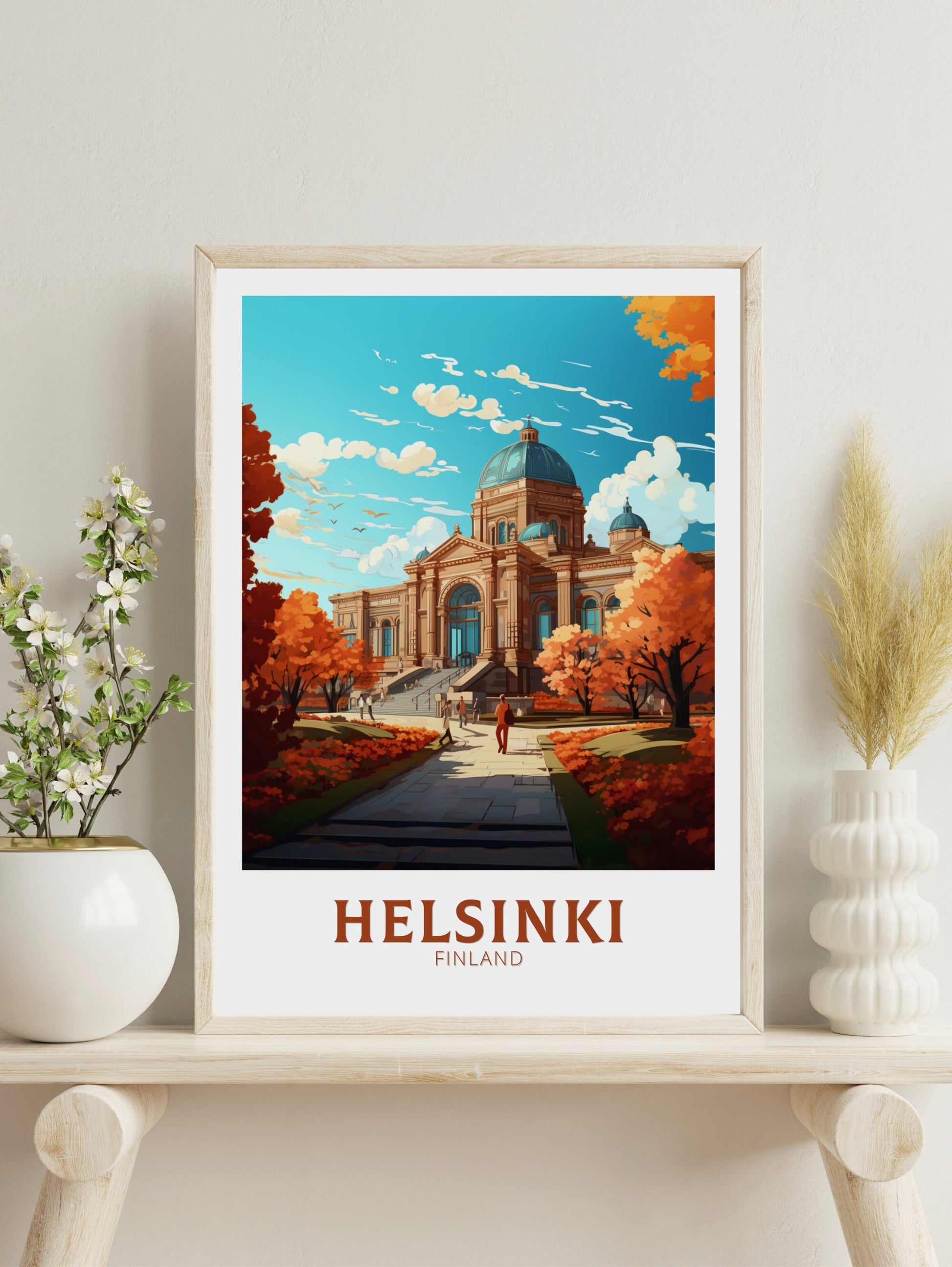 Helsinki Travel Print | Helsinki Poster | Helsinki Print | Helsinki Art | Helsinki Illustration | Finland Print | Ateneum Art Museum ID 565