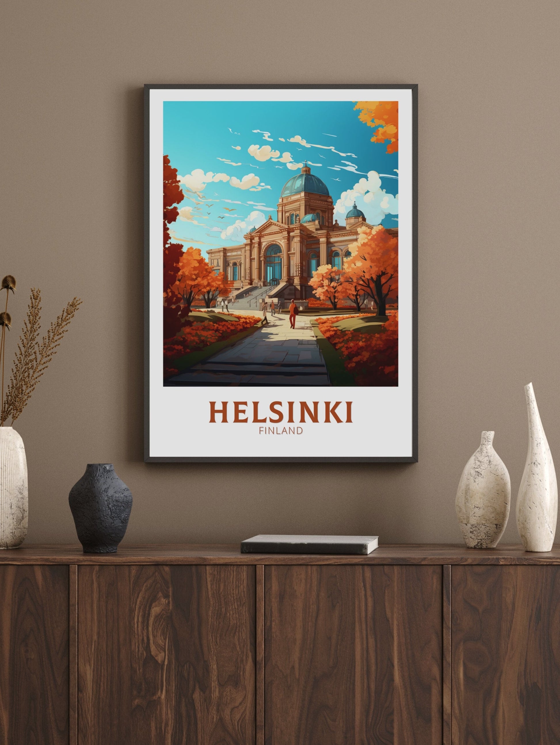 Helsinki Travel Print | Helsinki Poster | Helsinki Print | Helsinki Art | Helsinki Illustration | Finland Print | Ateneum Art Museum ID 565