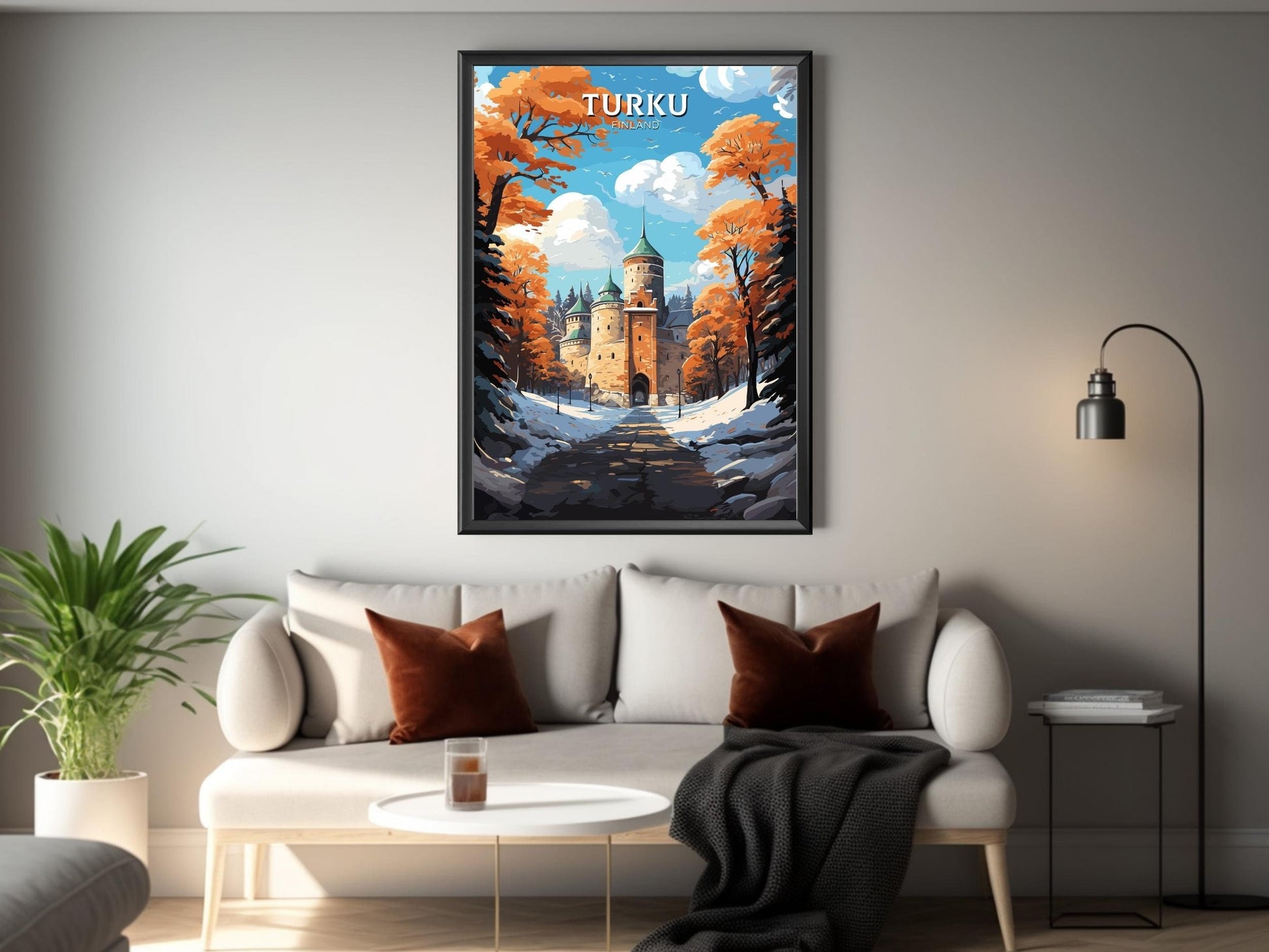 Turku Poster | Turku Print | Turku Art | Turku Travel Print | Turku Illustration | Turku Finland Print | Turku Castle Finland ID 566