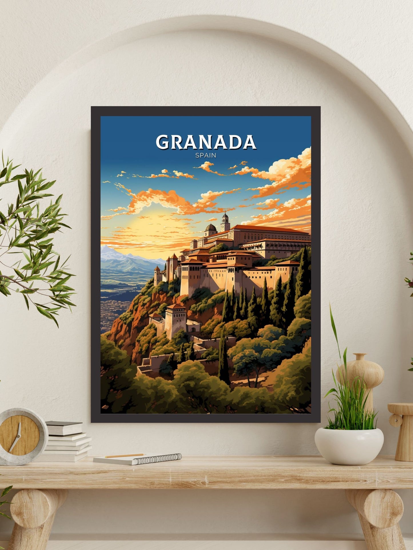 Granada Print | Granada Travel Poster | Granada Illustration | Granada Wall Art | Spain Print | Granada Spain Painting | Granada Art ID 600