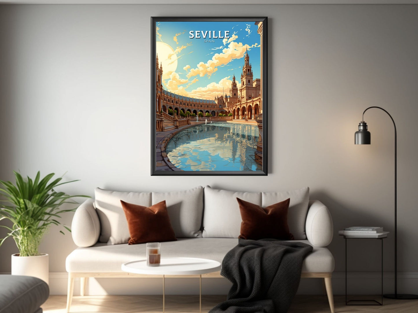 Seville Travel Print | Seville Illustration | Seville Wall Art | Spain Print | Seville Print Design | Seville Spain Painting | ID 601