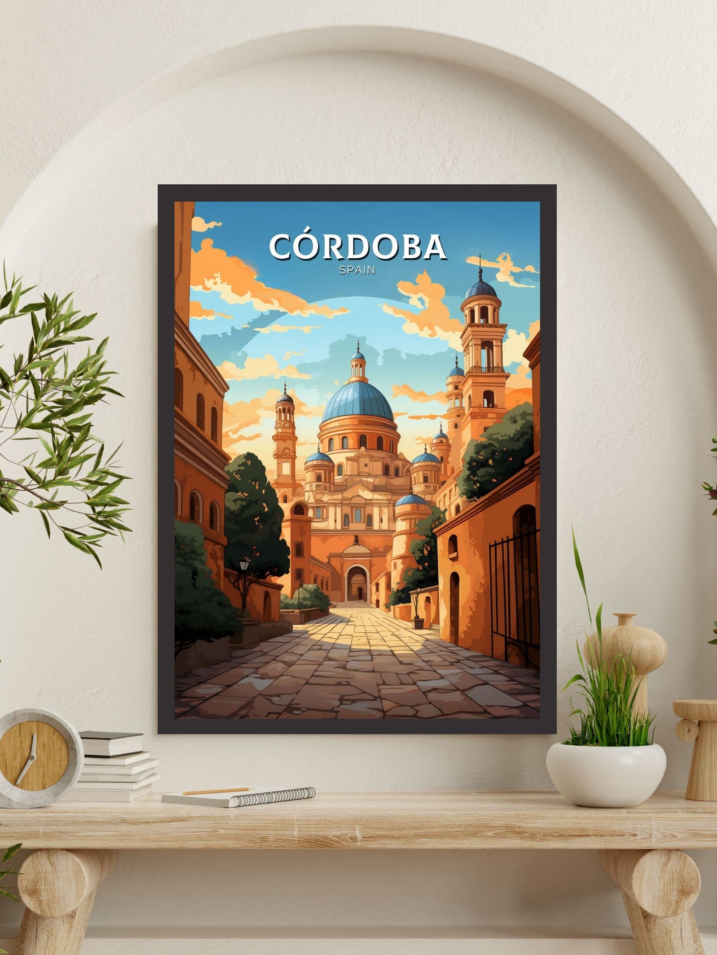 Cordoba Print | Cordoba Travel Poster | Cordoba Illustration | Cordoba Wall Art | Spain Print | Cordoba Spain Painting | ID 603