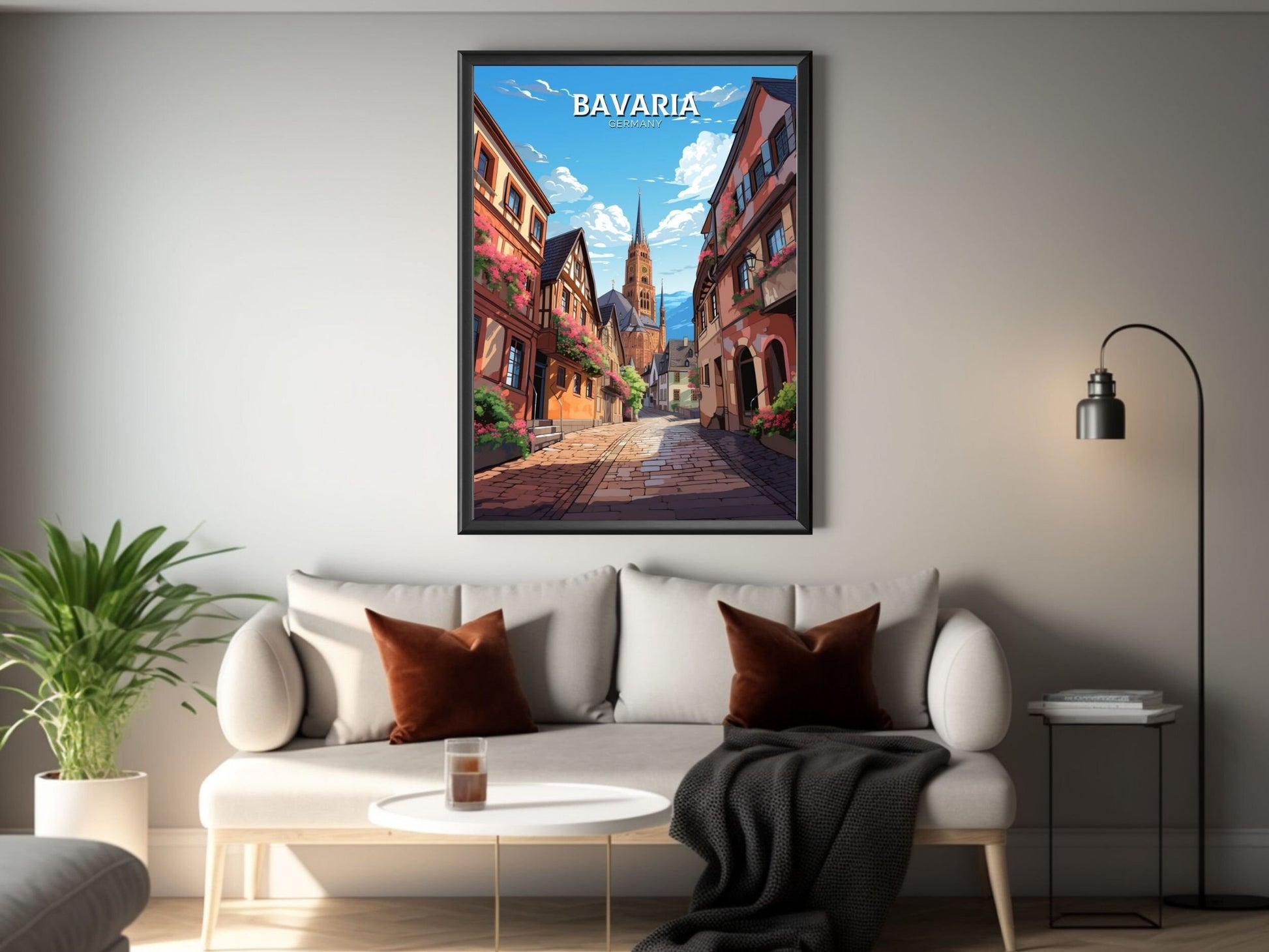 Bavaria Poster | Bavaria Illustration | Bavaria Wall Art | Bavaria Print | Germany Poster Design | Bavaria Poster | Romantic Road | ID 604