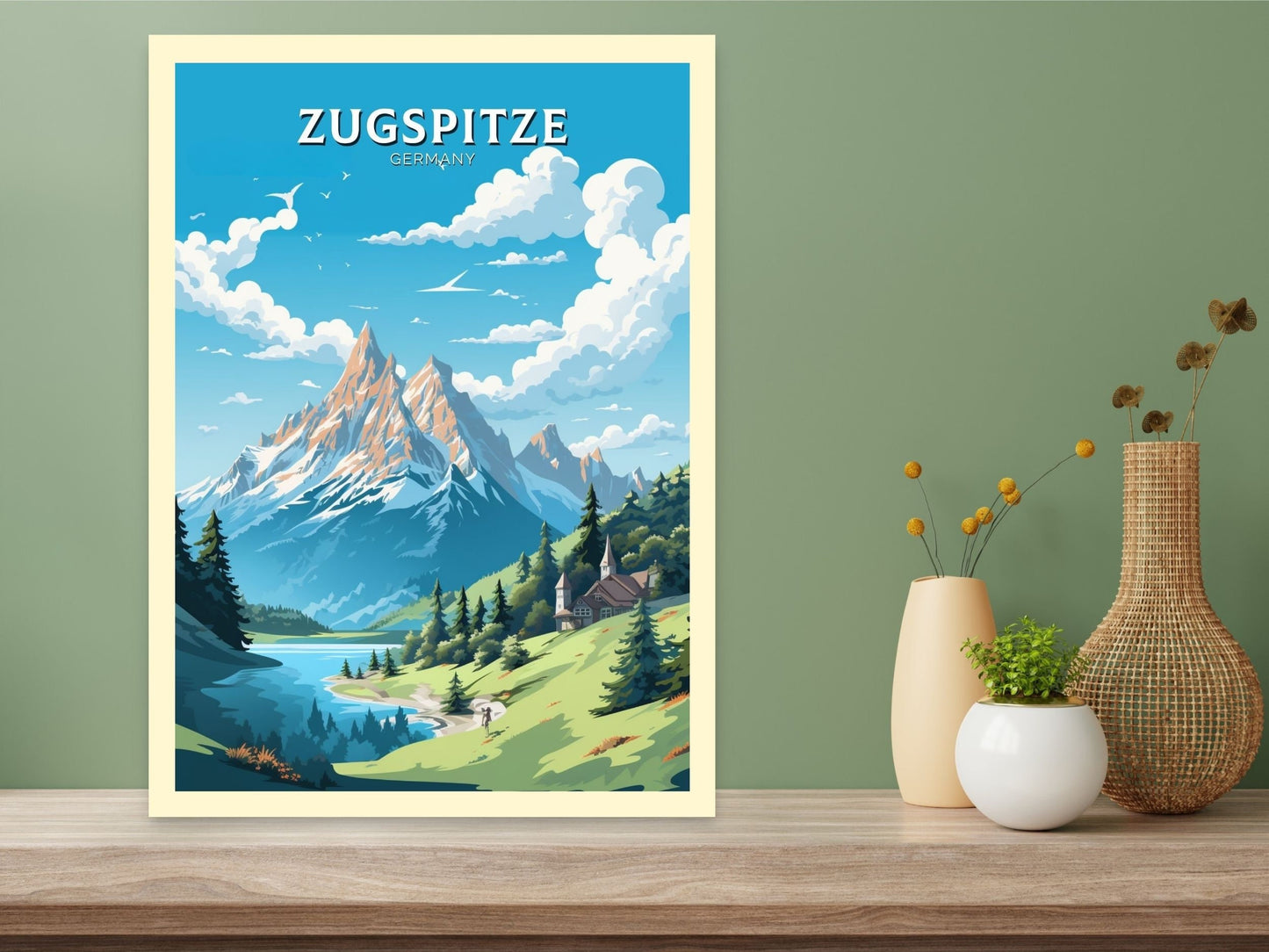 Zugspitze Poster | Zugspitze Illustration | Zugspitze Wall Art | Zugspitze Print | Germany Poster Design | Zugspitze Poster | ID 609