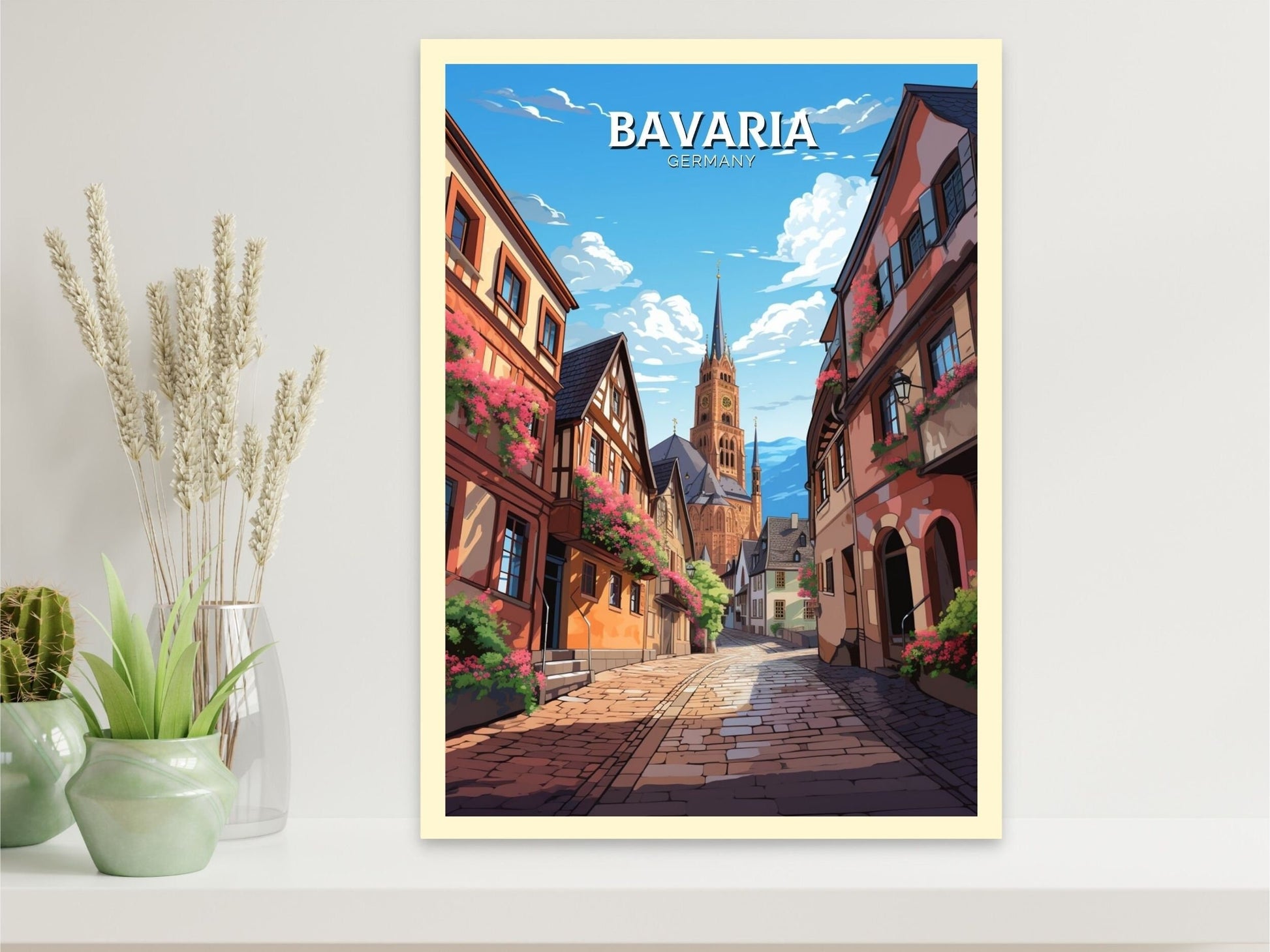 Bavaria Poster | Bavaria Illustration | Bavaria Wall Art | Bavaria Print | Germany Poster Design | Bavaria Poster | Romantic Road | ID 604