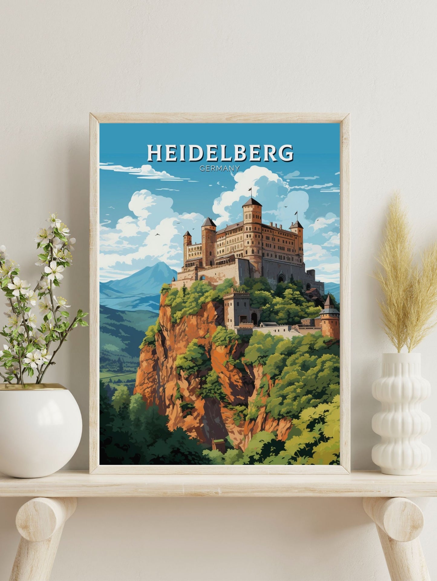 Heidelberg Poster | Heidelberg Illustration | Heidelberg Wall Art | Heidelberg Print | Germany Poster Design | Heidelberg Poster | ID 607