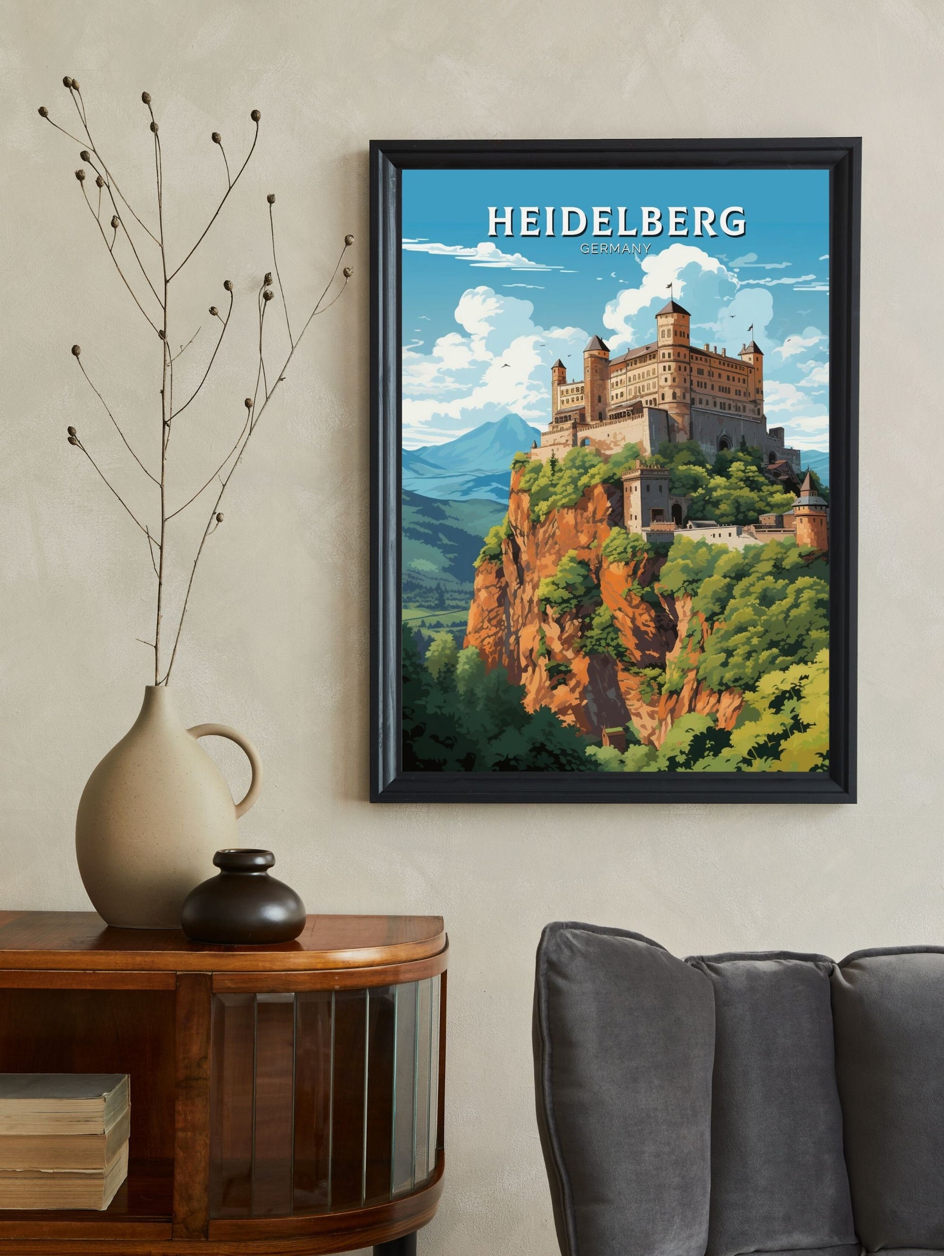 Heidelberg Poster | Heidelberg Illustration | Heidelberg Wall Art | Heidelberg Print | Germany Poster Design | Heidelberg Poster | ID 607