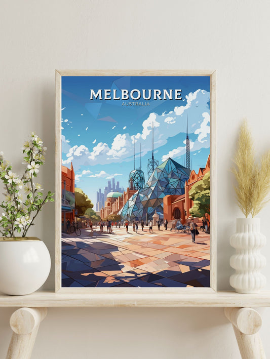 Melbourne Print | Melbourne Illustration | Melbourne Station | Australia Print | Australia Wall Art | Australia Poster | ID 611
