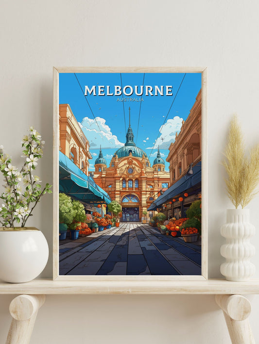 Melbourne Print | Melbourne Illustration | Melbourne Station | Australia Print | Australia Wall Art | Australia Poster | ID 612