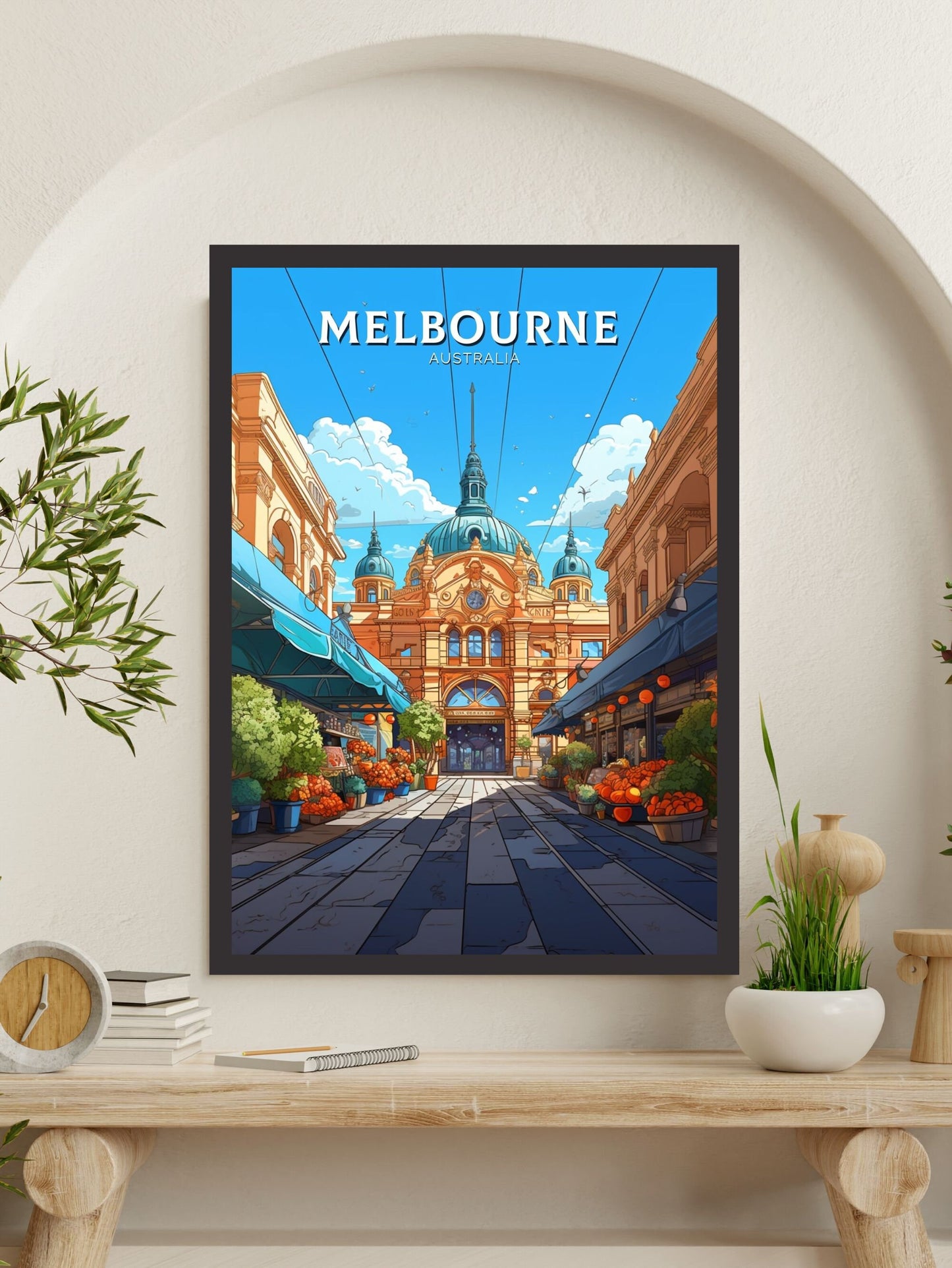 Melbourne Print | Melbourne Illustration | Melbourne Station | Australia Print | Australia Wall Art | Australia Poster | ID 612