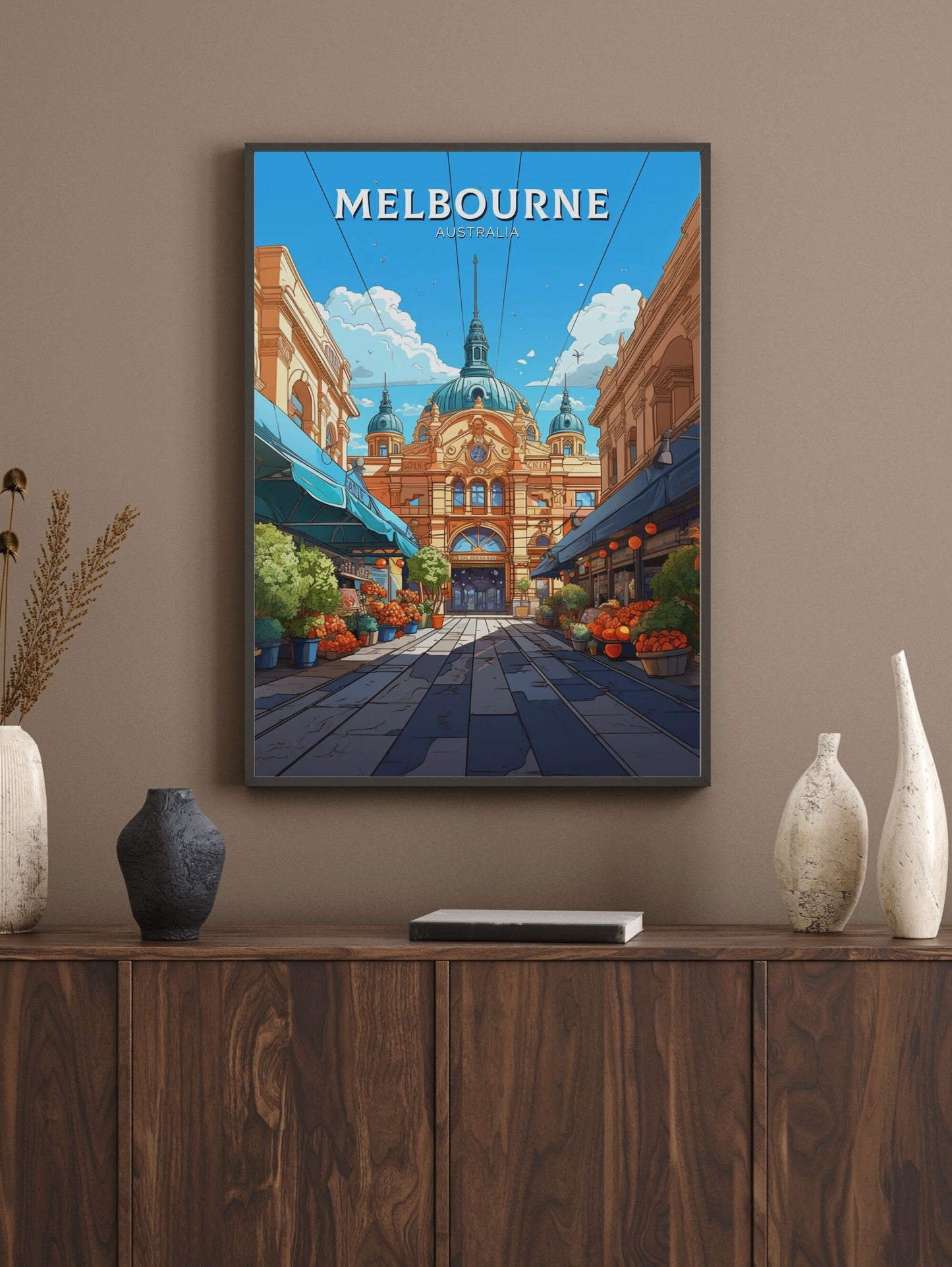 Melbourne Print | Melbourne Illustration | Melbourne Station | Australia Print | Australia Wall Art | Australia Poster | ID 612