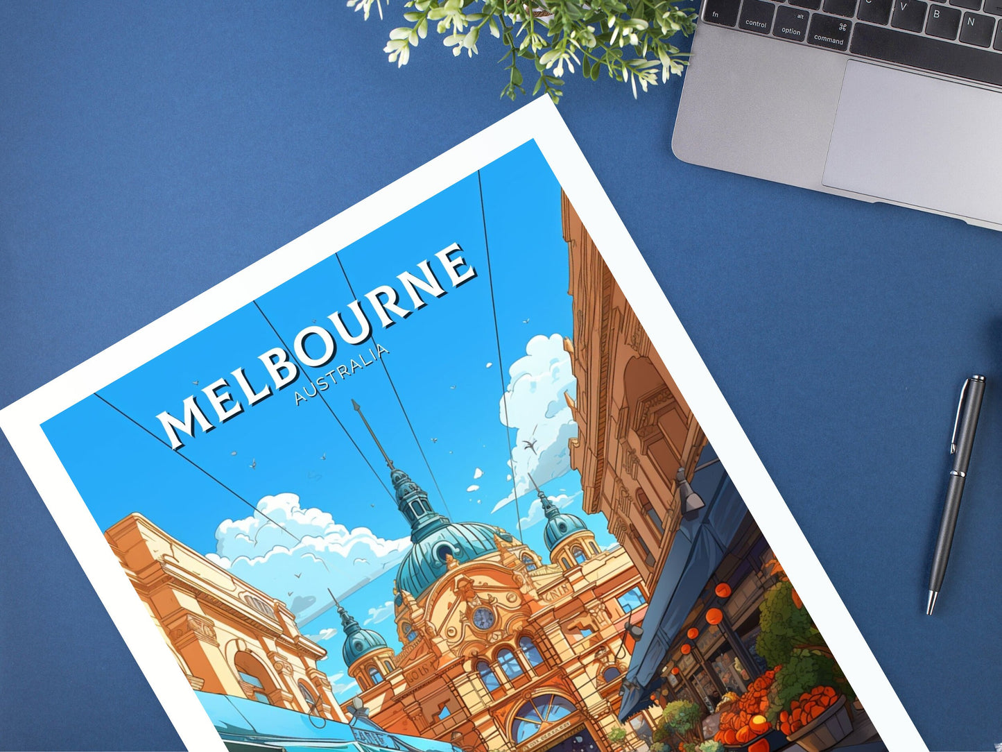 Melbourne Print | Melbourne Illustration | Melbourne Station | Australia Print | Australia Wall Art | Australia Poster | ID 612