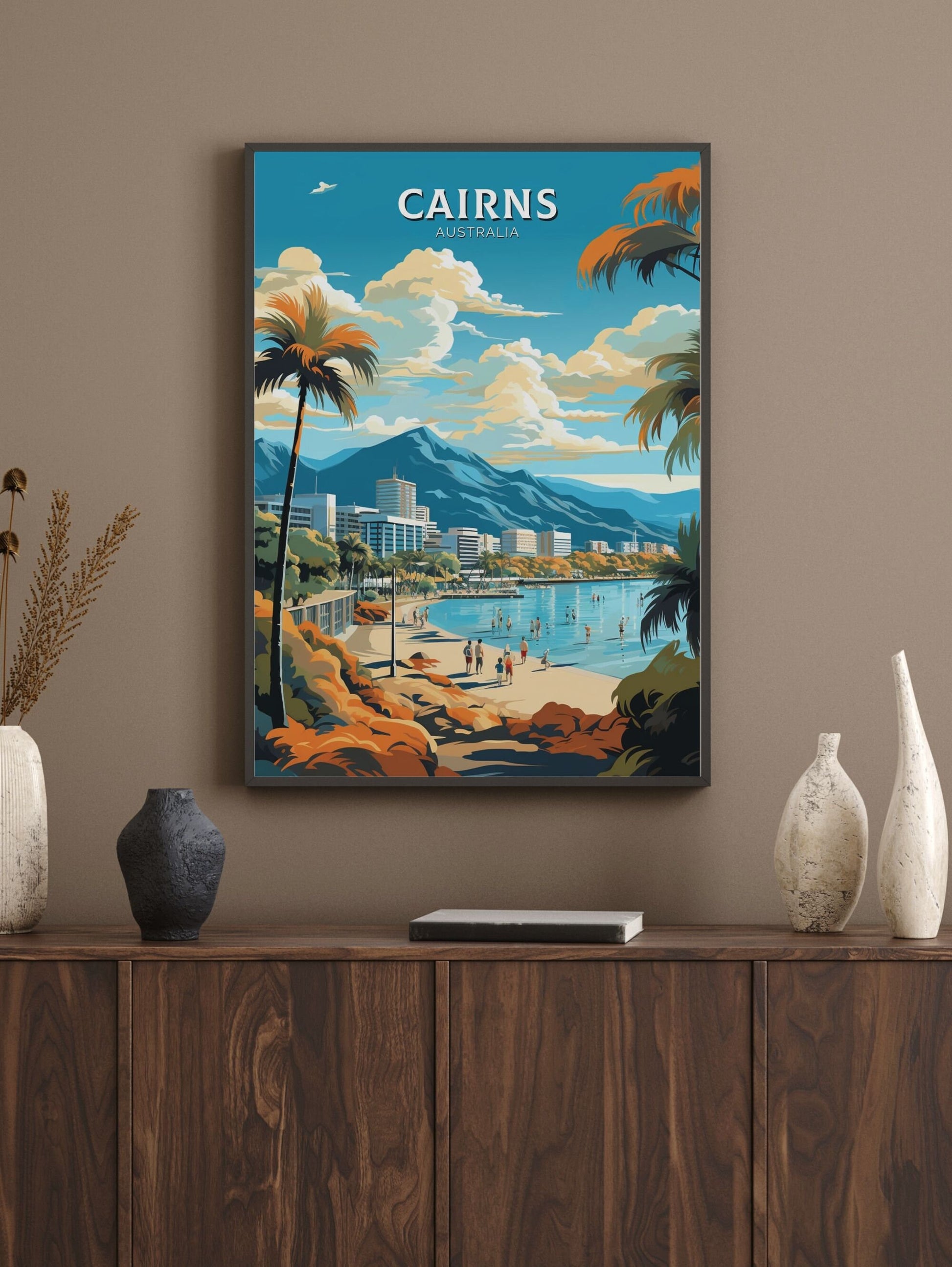 Cairns Travel Poster | Cairns Travel Print | Cairns Illustration | Australia Print | Australia Poster | Queensland Poster | ID 613