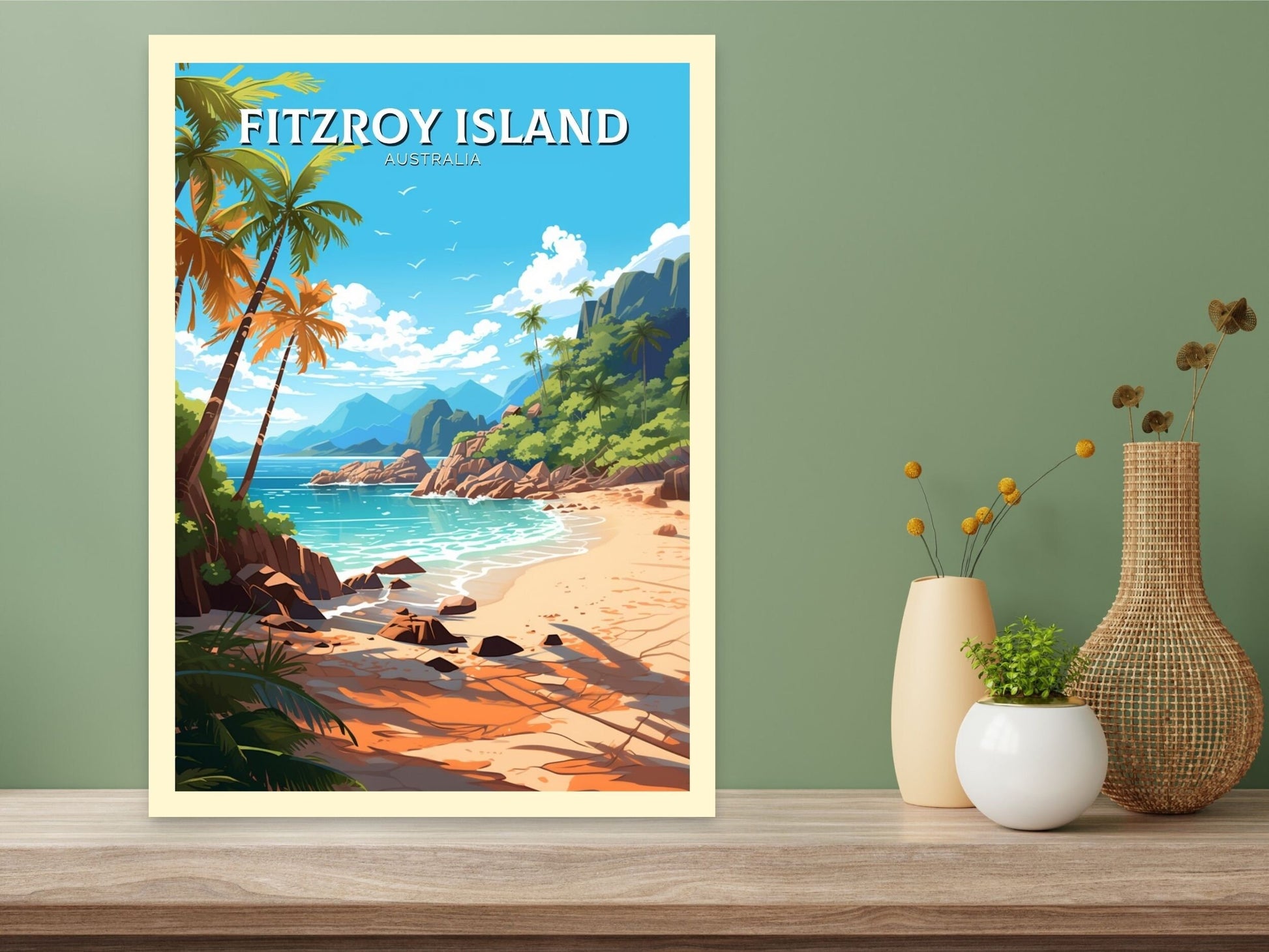 Fitzroy Travel Poster | Fitzroy Travel Print | Fitzroy Island Poster | Australia Print | Australia Poster | Queensland Poster | ID 614