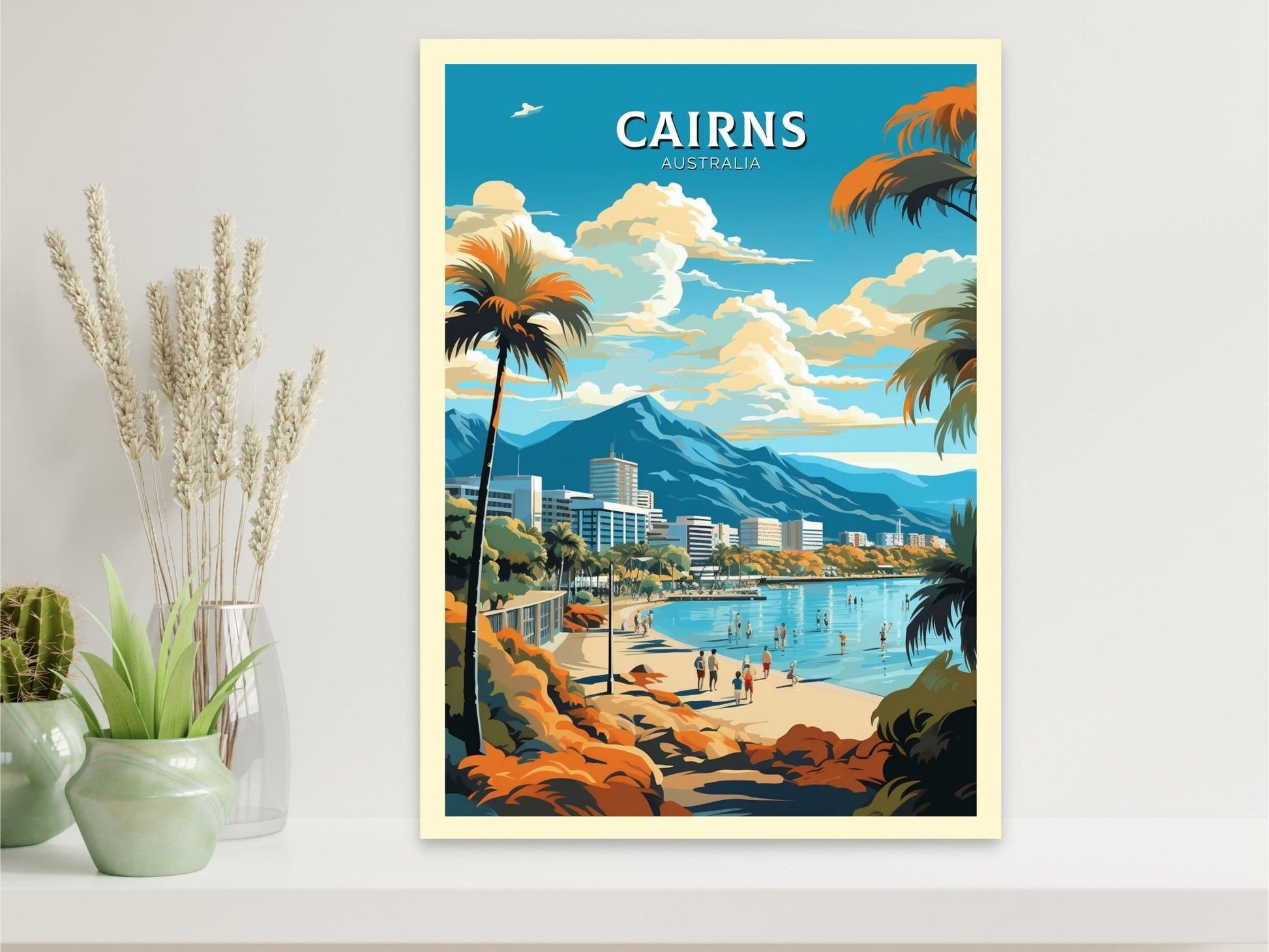 Cairns Travel Poster | Cairns Travel Print | Cairns Illustration | Australia Print | Australia Poster | Queensland Poster | ID 613