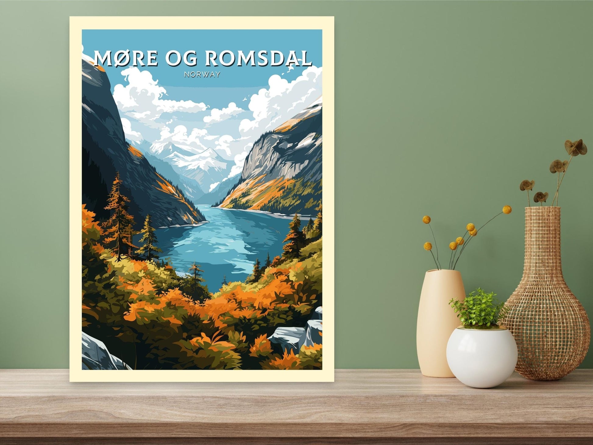 Møre og Romsdal Print | Møre og Romsdal Poster | Wall Art | Illustration | Travel Gift | Norway Print | Norway Art | Møre og Romsdal ID 576