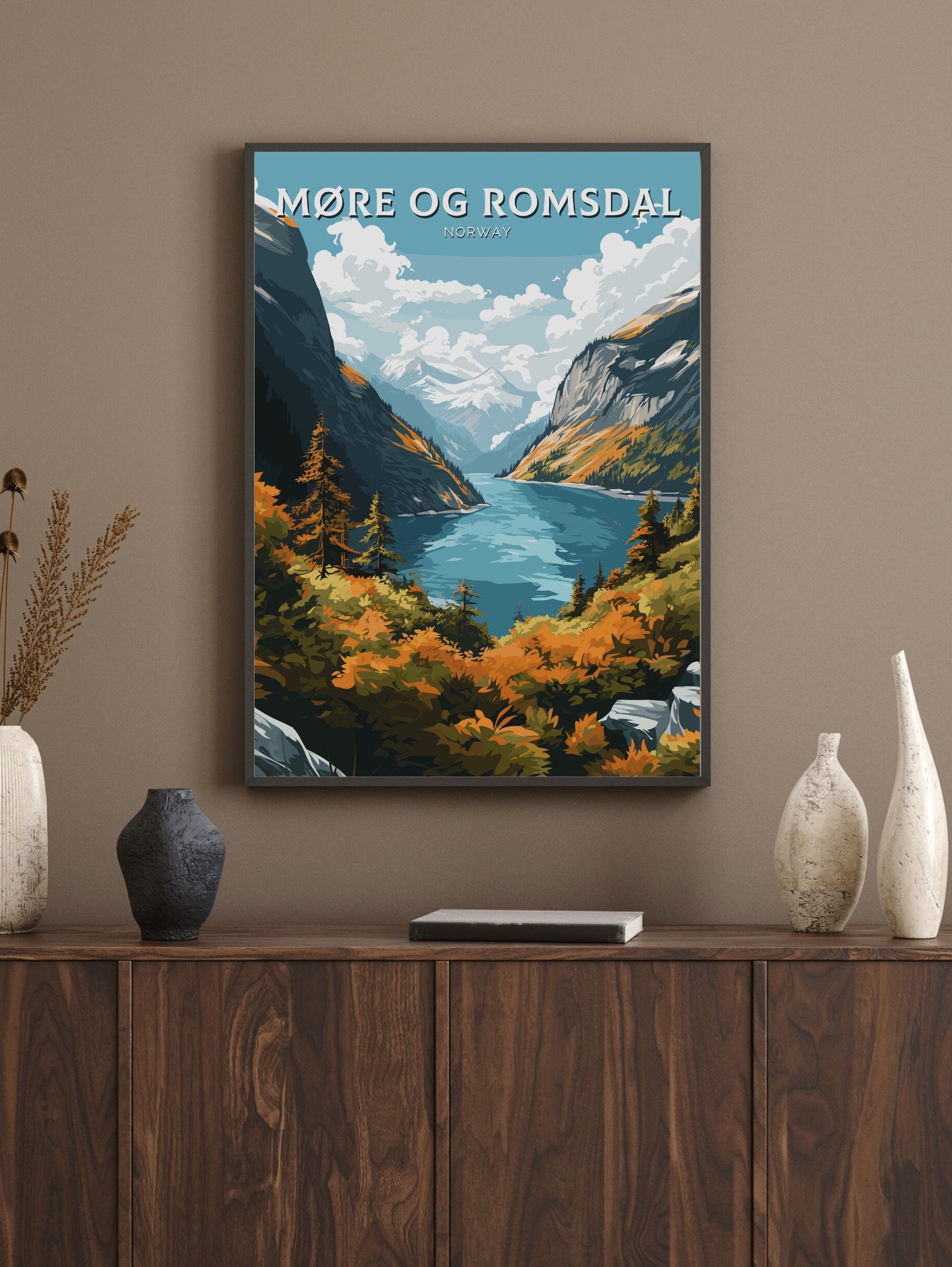 Møre og Romsdal Print | Møre og Romsdal Poster | Wall Art | Illustration | Travel Gift | Norway Print | Norway Art | Møre og Romsdal ID 576