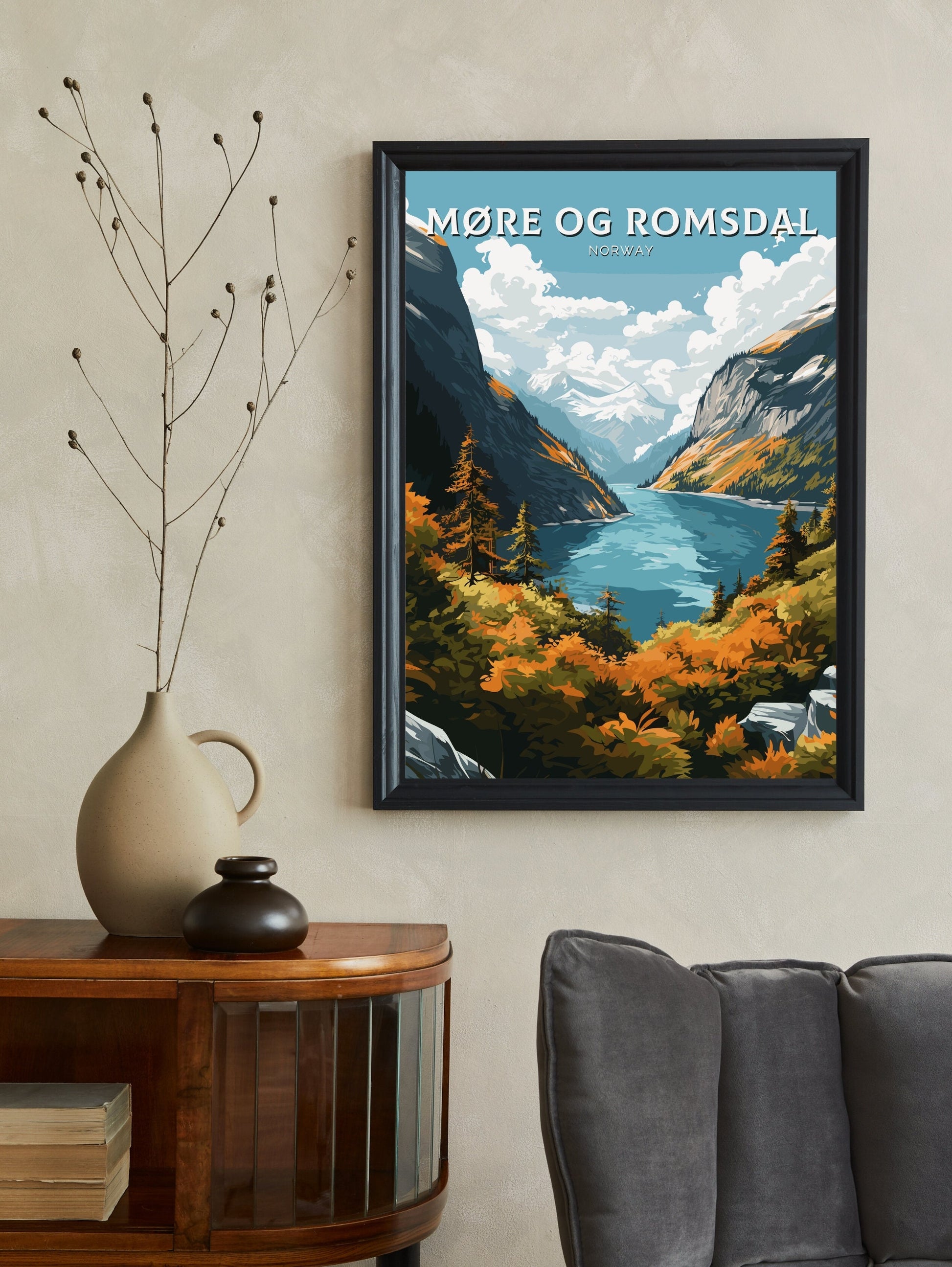 Møre og Romsdal Print | Møre og Romsdal Poster | Wall Art | Illustration | Travel Gift | Norway Print | Norway Art | Møre og Romsdal ID 576