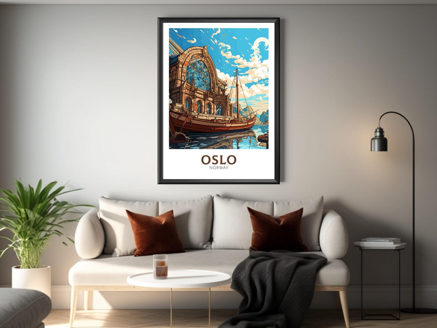 Oslo Norway | Oslo Poster | Oslo Print | Oslo Wall Art | Illustration | Travel Gift | Norway Print | Norway Art | Viking Ship Museum ID 573