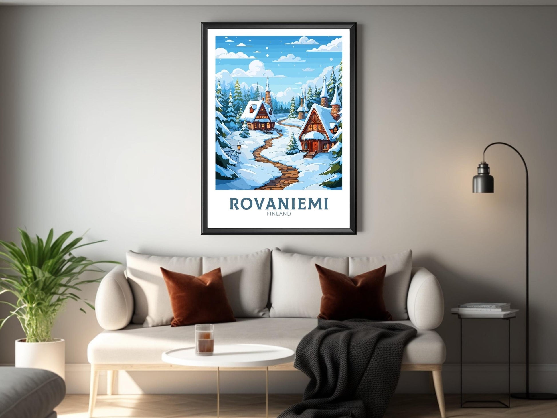 Rovaniemi Poster | Rovaniemi Travel Print | Rovaniemi Print | Rovaniemi Illustration | Finland Poster | Santa Claus Village, Finland ID 569