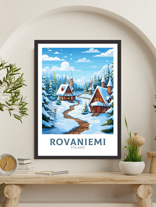 Rovaniemi Poster | Rovaniemi Travel Print | Rovaniemi Print | Rovaniemi Illustration | Finland Poster | Santa Claus Village, Finland ID 569