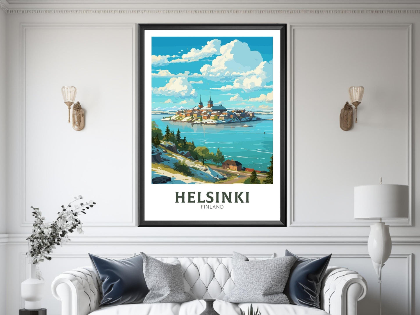 Helsinki Print | Helsinki Poster | Helsinki Art | Helsinki Travel Art | Helsinki Illustration | Finland Print | Suomenlinna fortress ID 579