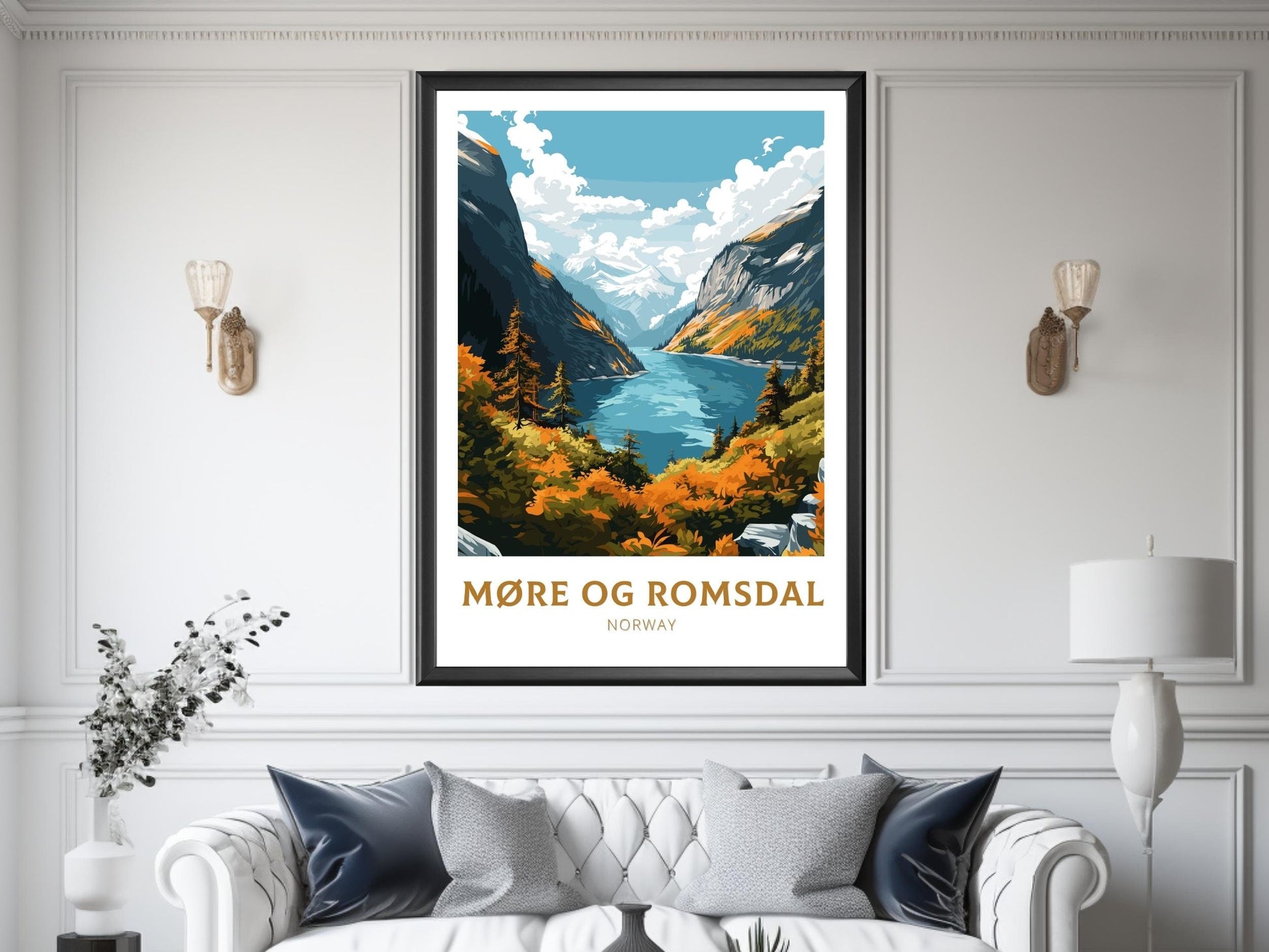 Møre og Romsdal Poster | Møre og Romsdal Print | Wall Art | Illustration | Travel Gift | Norway Print | Norway Art | Møre og Romsdal ID 577