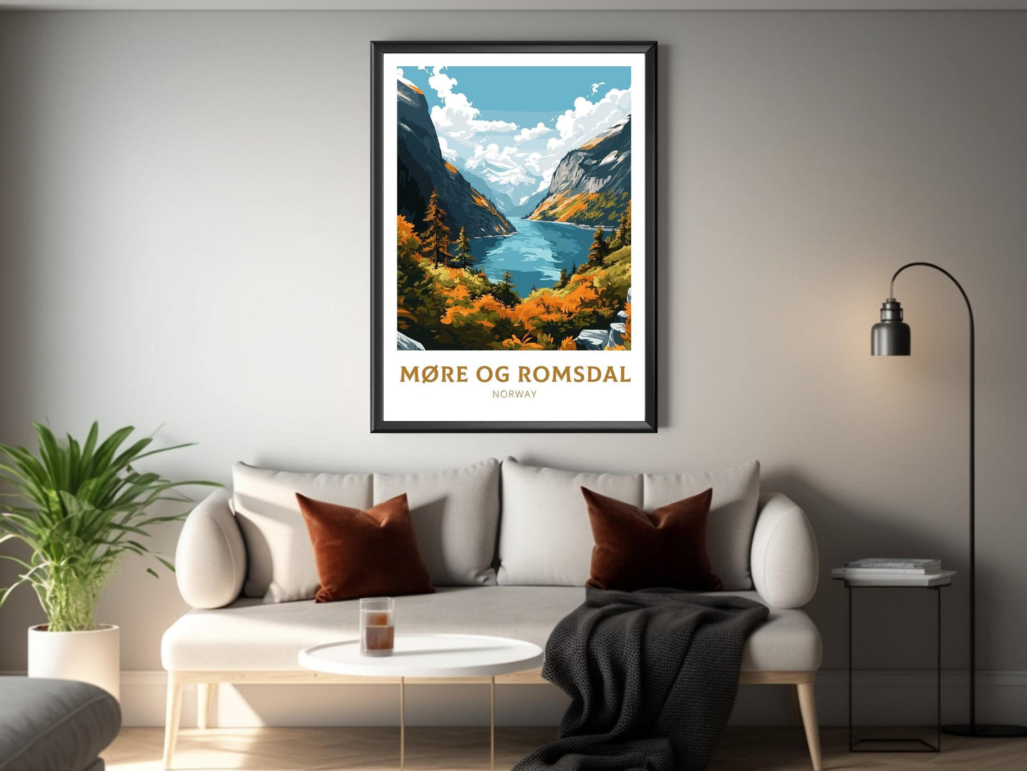 Møre og Romsdal Poster | Møre og Romsdal Print | Wall Art | Illustration | Travel Gift | Norway Print | Norway Art | Møre og Romsdal ID 577